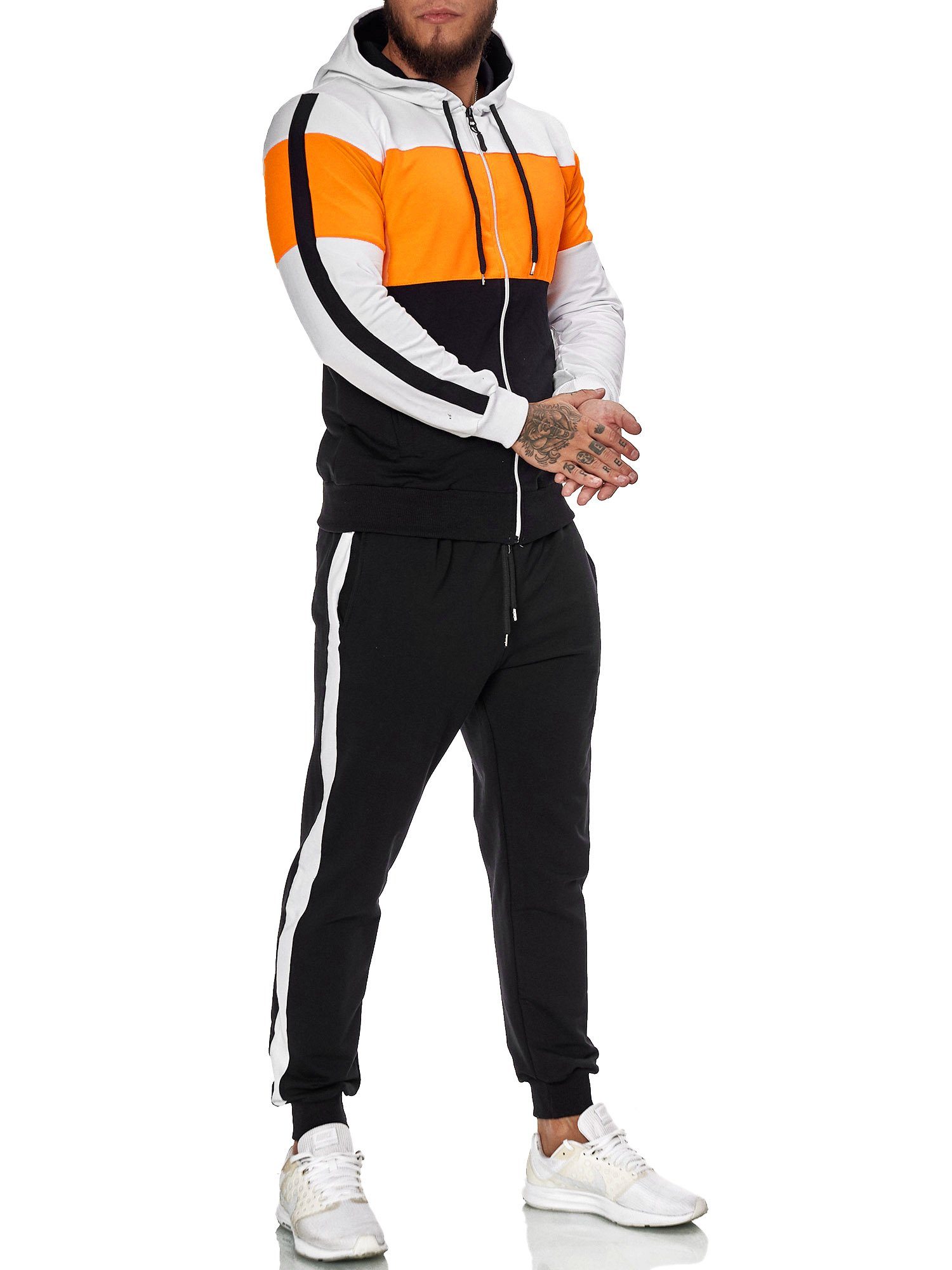 OneRedox Jogginganzug »JG-1082« (Sportanzug Jogger Trainingsanzug, im  modischem Design), Fitness Freizeit Casual