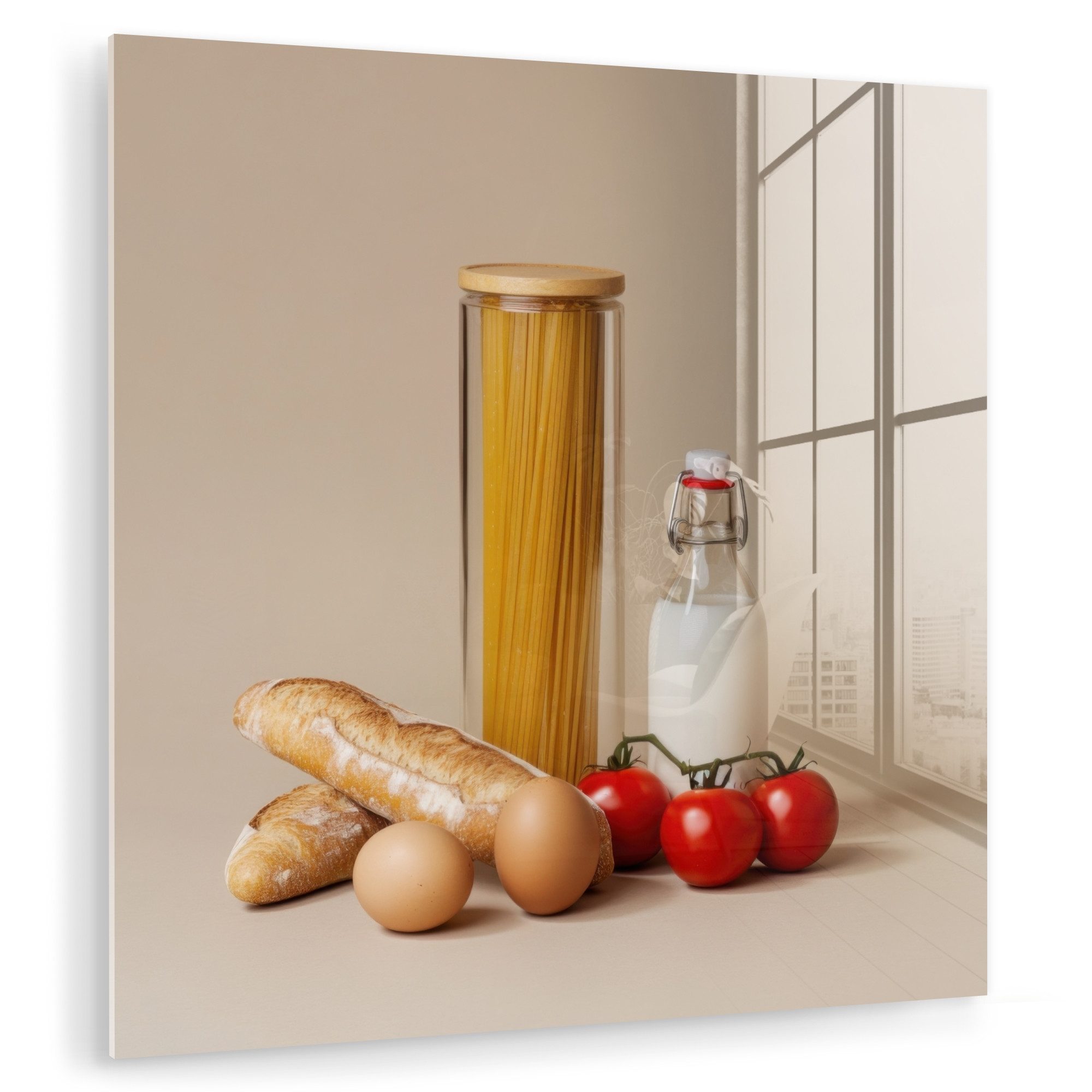 MuchoWow Acrylglasbild Spaghetti - Milch - günstig online kaufen