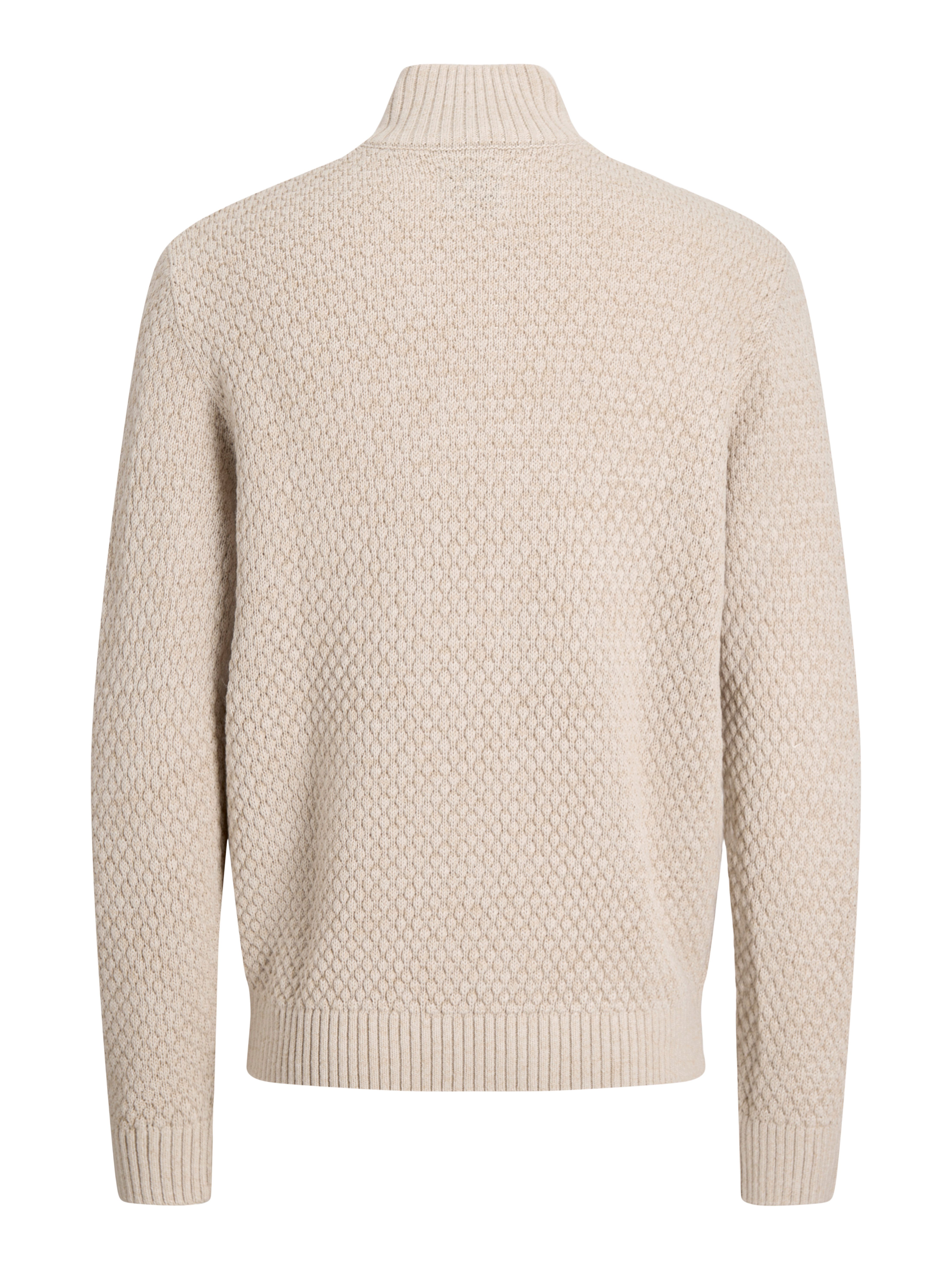 Jack & Jones Troyer JJBLAKE KNIT HALF ZIP Materialmix, locker geschnitten – Bild 4 von 5