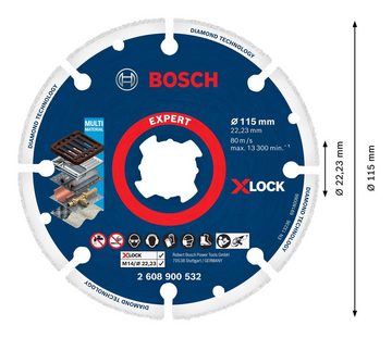 BOSCH Trennscheibe Expert Diamond Metal Wheel X-LOCK, Ø 115 mm, Trennscheibe, 115 x 22,23 mm