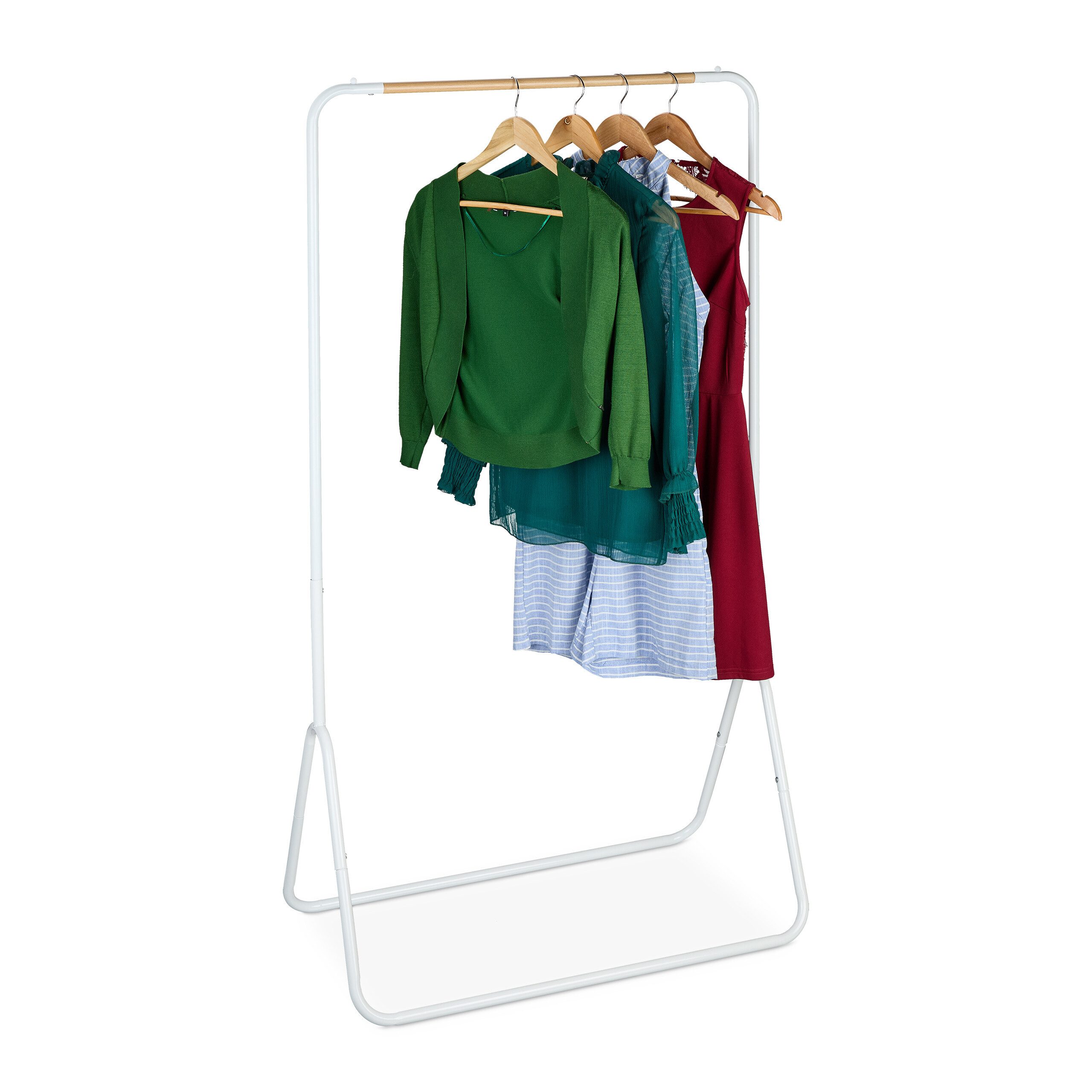 relaxdays Kleiderständer Weißer Kleiderständer aus Metall günstig online kaufen