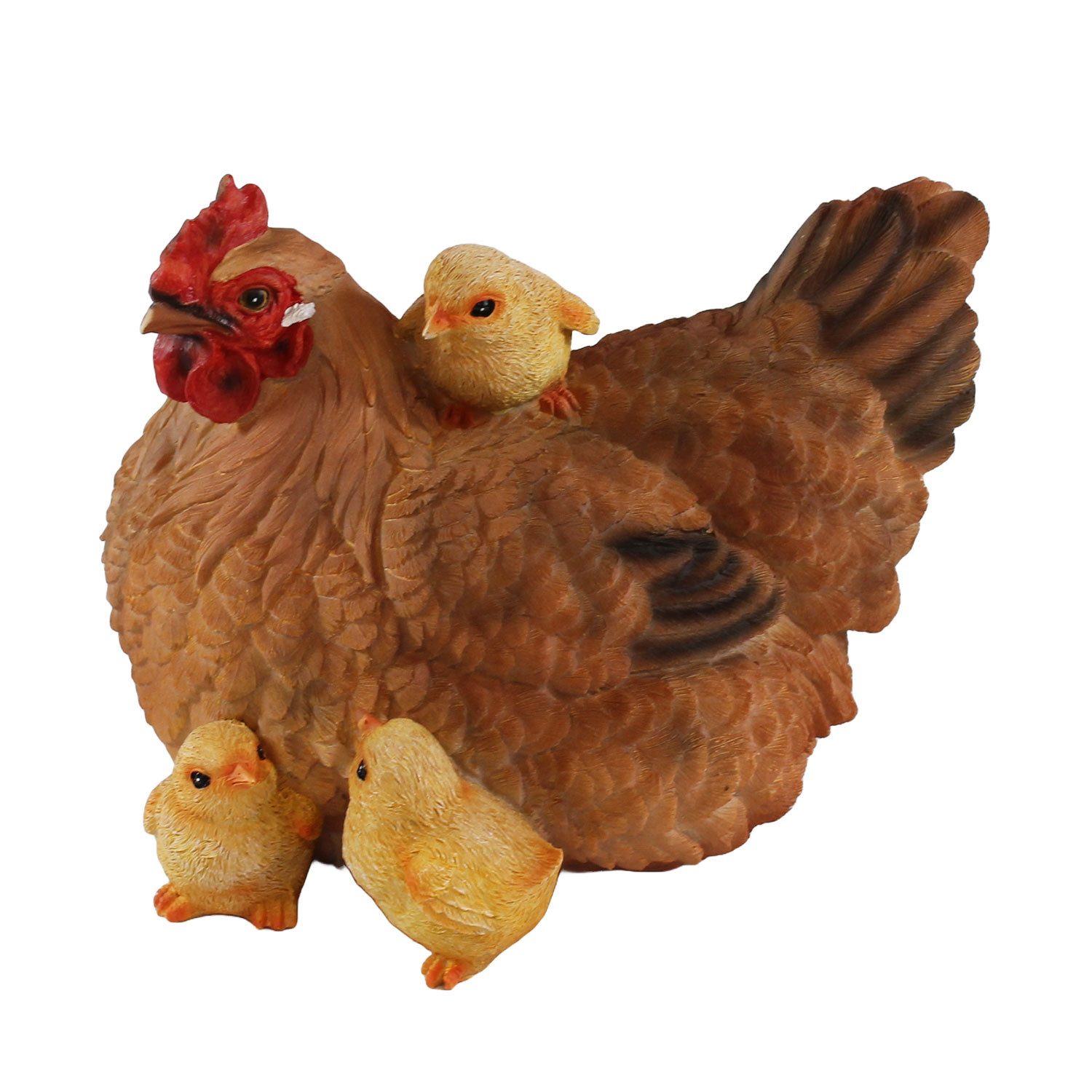 Fachhandel Plus Tierfigur Dekofigur Henne Huhn Uschi mit Küken lebensechte Tierfigur (1 St., 1x Huhn Uschi mit Küken), ein echter Hingucker in Ihrem Garten oder Ihrem Wohnbereich