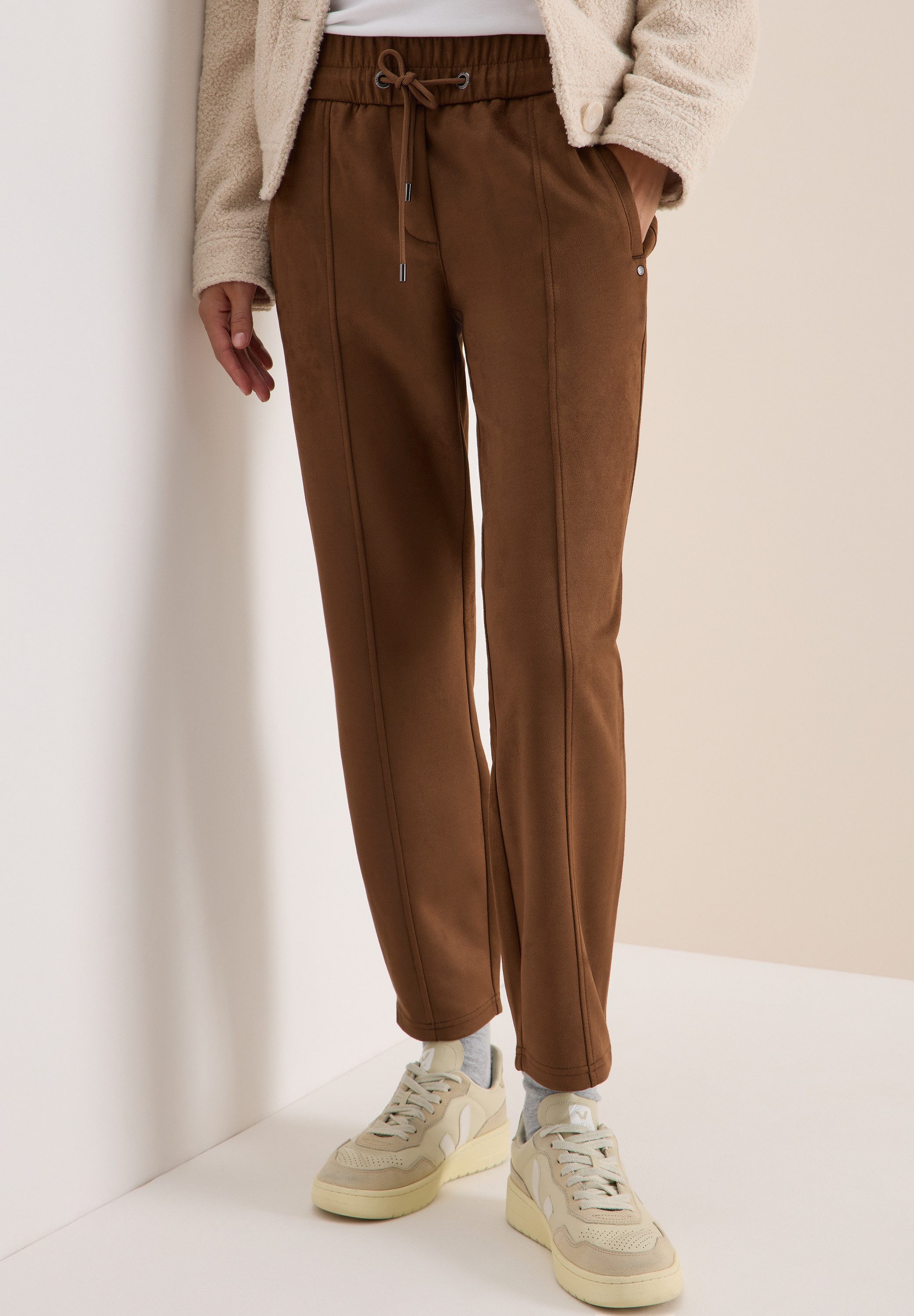 CECIL Stoffhose Style Tracey Velours-Look, mit günstig online kaufen