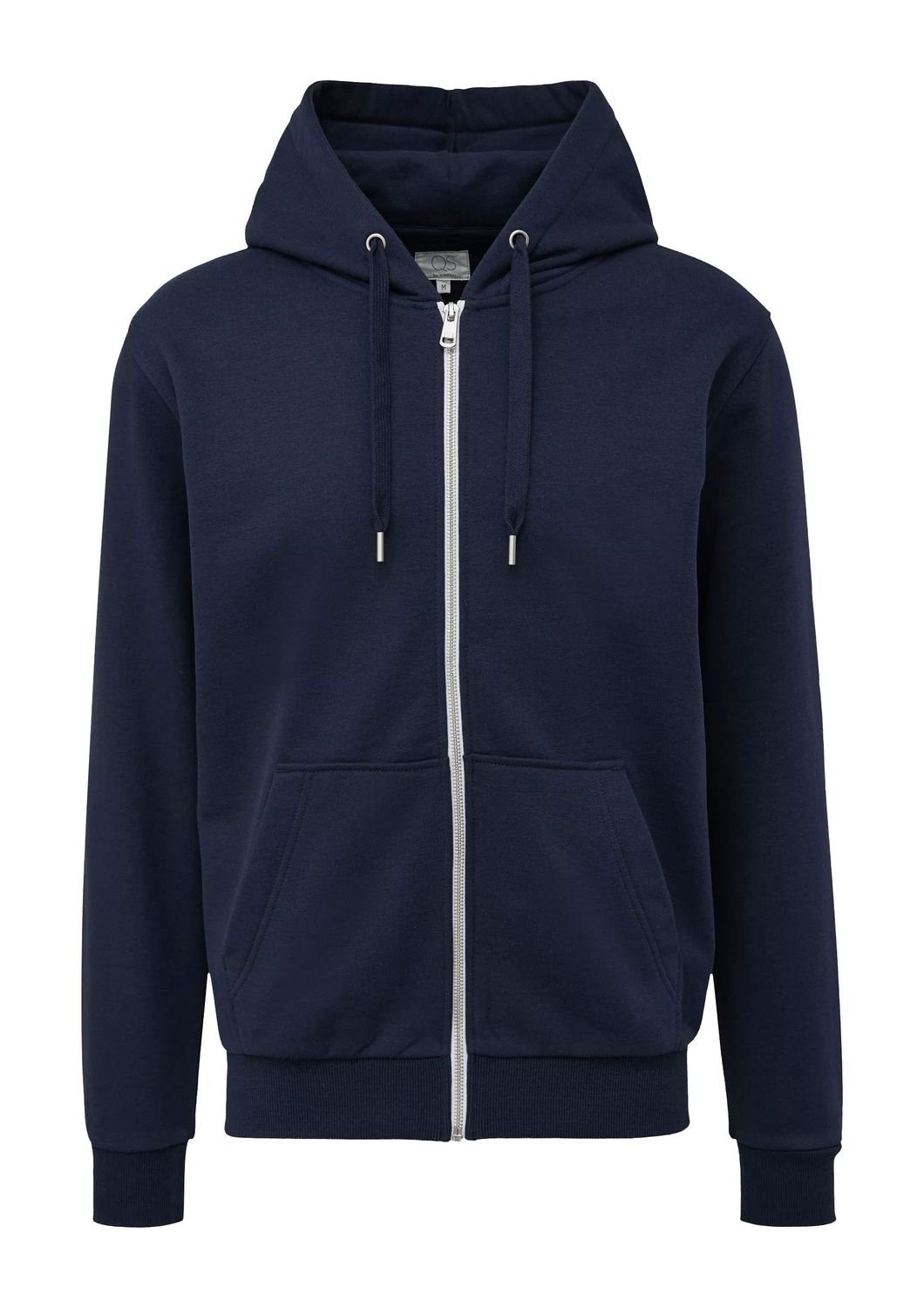 QS Longsweatshirt Casual (1-tlg) mit Kapuze, Tasche, Reißverschluss, langarm, 1 Stück