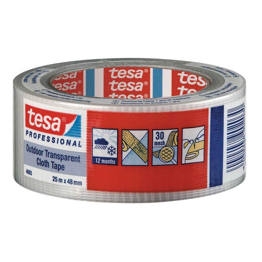 tesa Klebeband 4665 25m x tesa® 48mm Professional UV-Gewebeband transparent