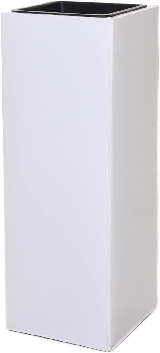 VIVANNO Pflanzkübel Zink BLOCK Säule - Weiß Matt (1 St), 24x24x65 cm