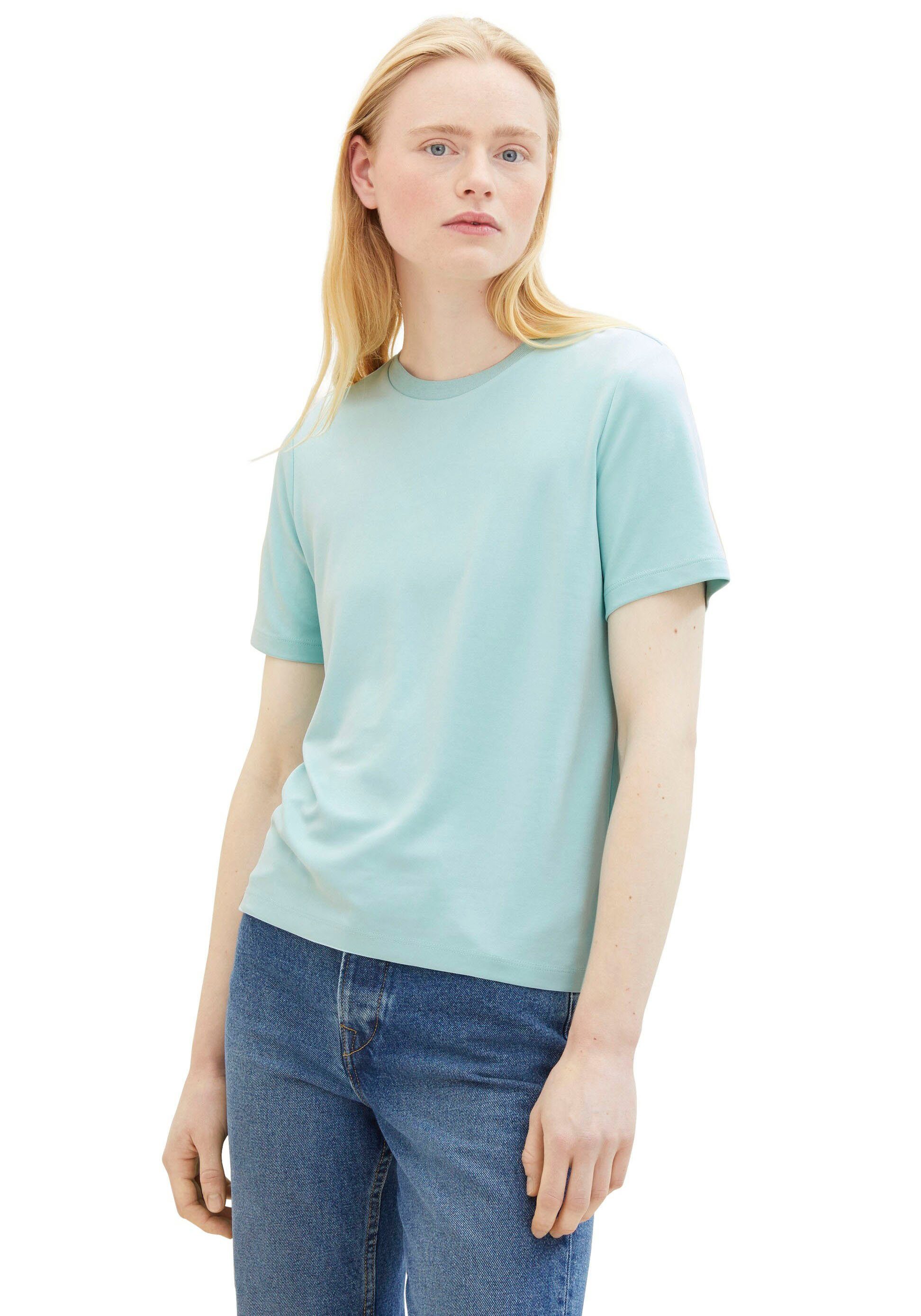 TOM TAILOR Denim Rundhalsshirt mit Rundhalsausschnitt günstig online kaufen