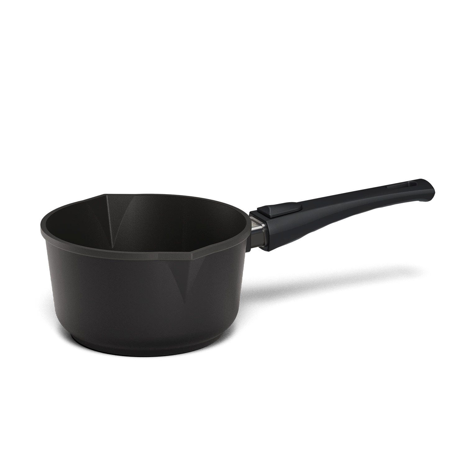 Hoffmann Germany Milchtopf STONIQ Stieltopf 2 Ausgießer PFAS-frei Ø 18 cm – Made in Germany, Aluguss (1-tlg), Kasserolle, IQ-SHIELD Antihaft, 1,6 l, backofenfest 300°C