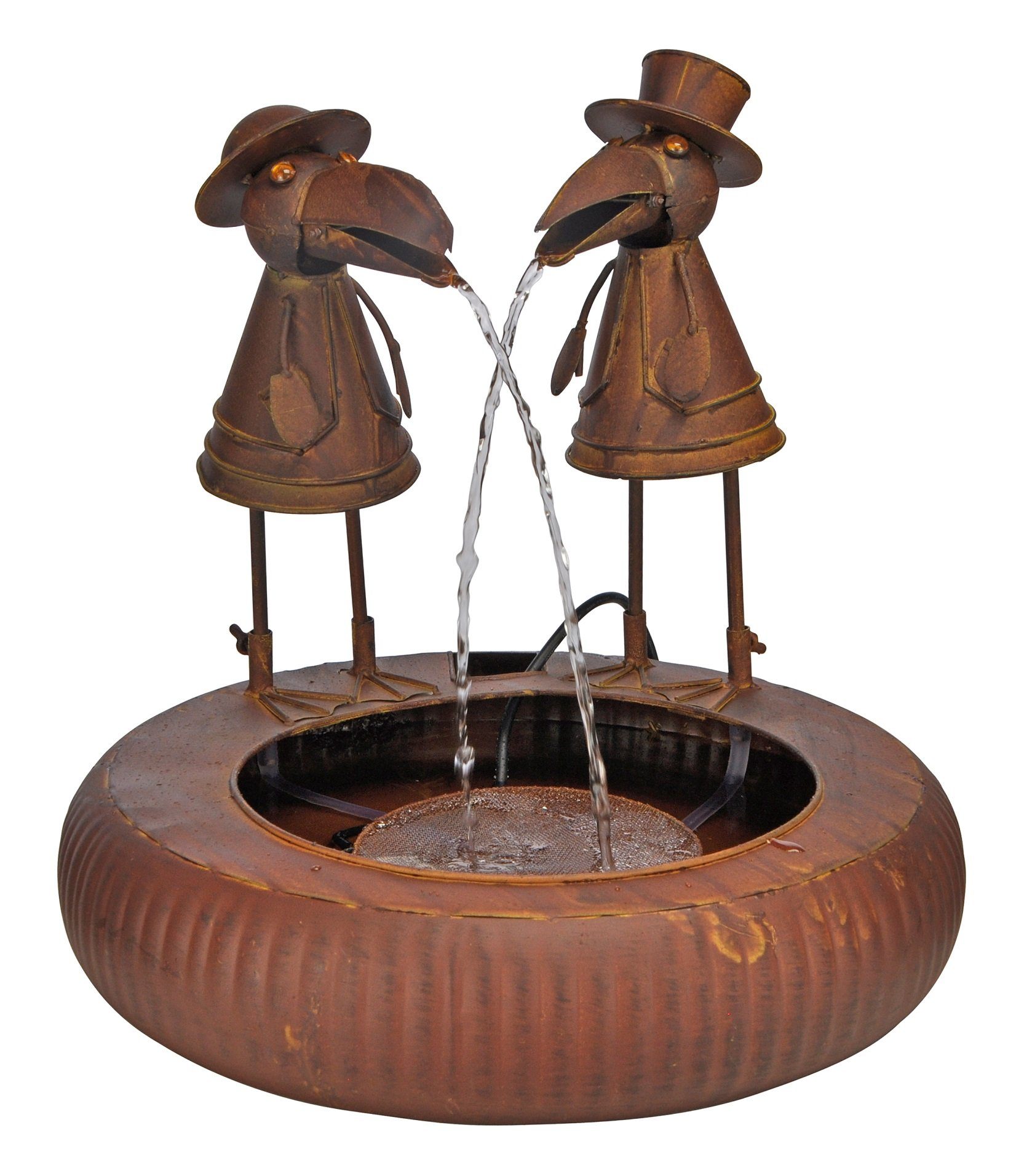 GartenHero Gartenbrunnen Metallbrunnen Elektropumpe Gartenbrunnen Garten Vogelfigur Wasserspiel, 46,00 cm Breite