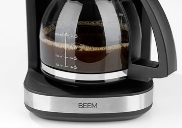 BEEM Filterkaffeemaschine Isolierkanne + Glaskanne, 1.25l Kaffeekanne, Kegelmahlwerk Permanentfilter 24h Timer Warmhalteplatte