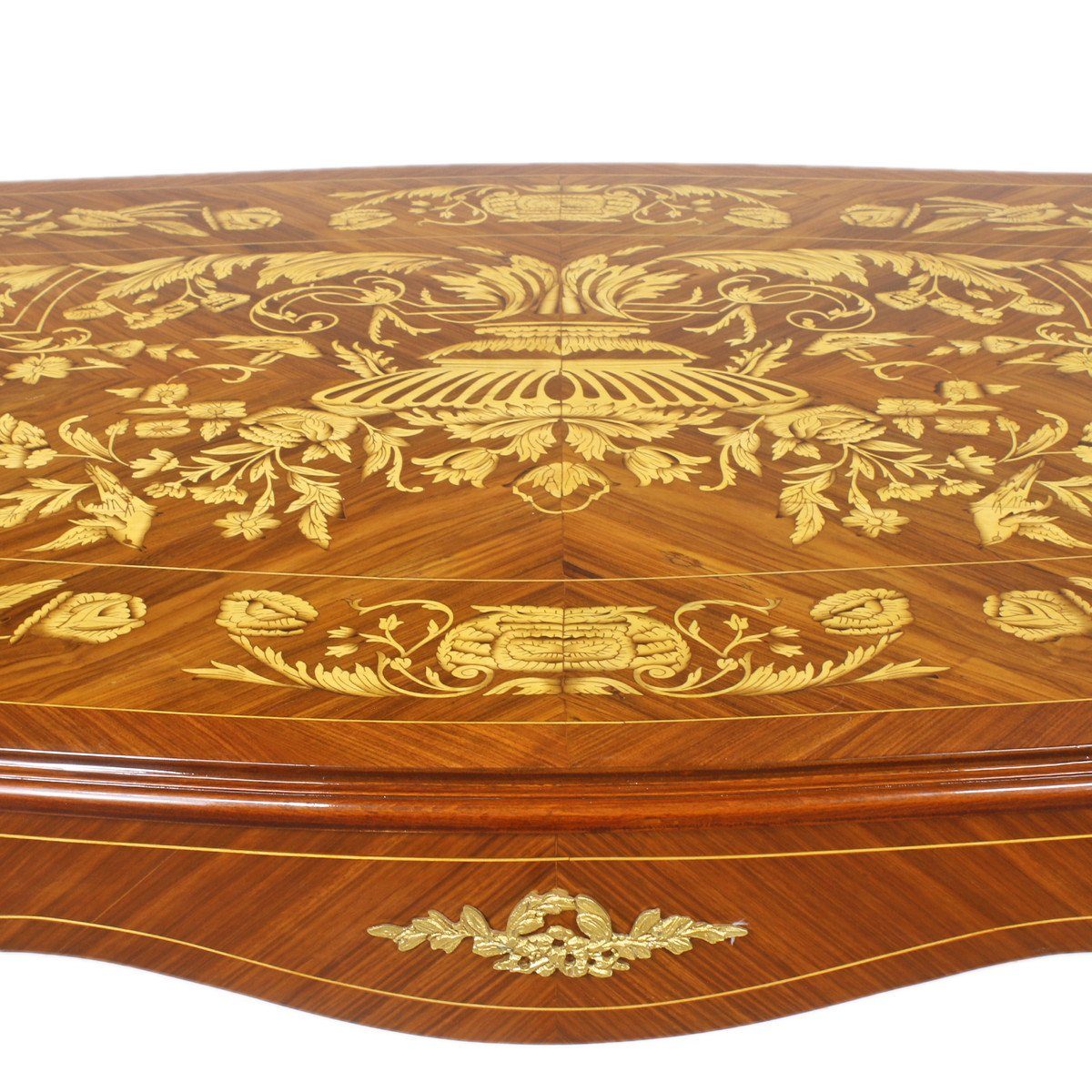 Casa Padrino Möbel / Barock Luxus Schreibtisch Mahagoni Gold cm - Antik Schreibtisch Luxus Stil 160 Sekretär Intarsien
