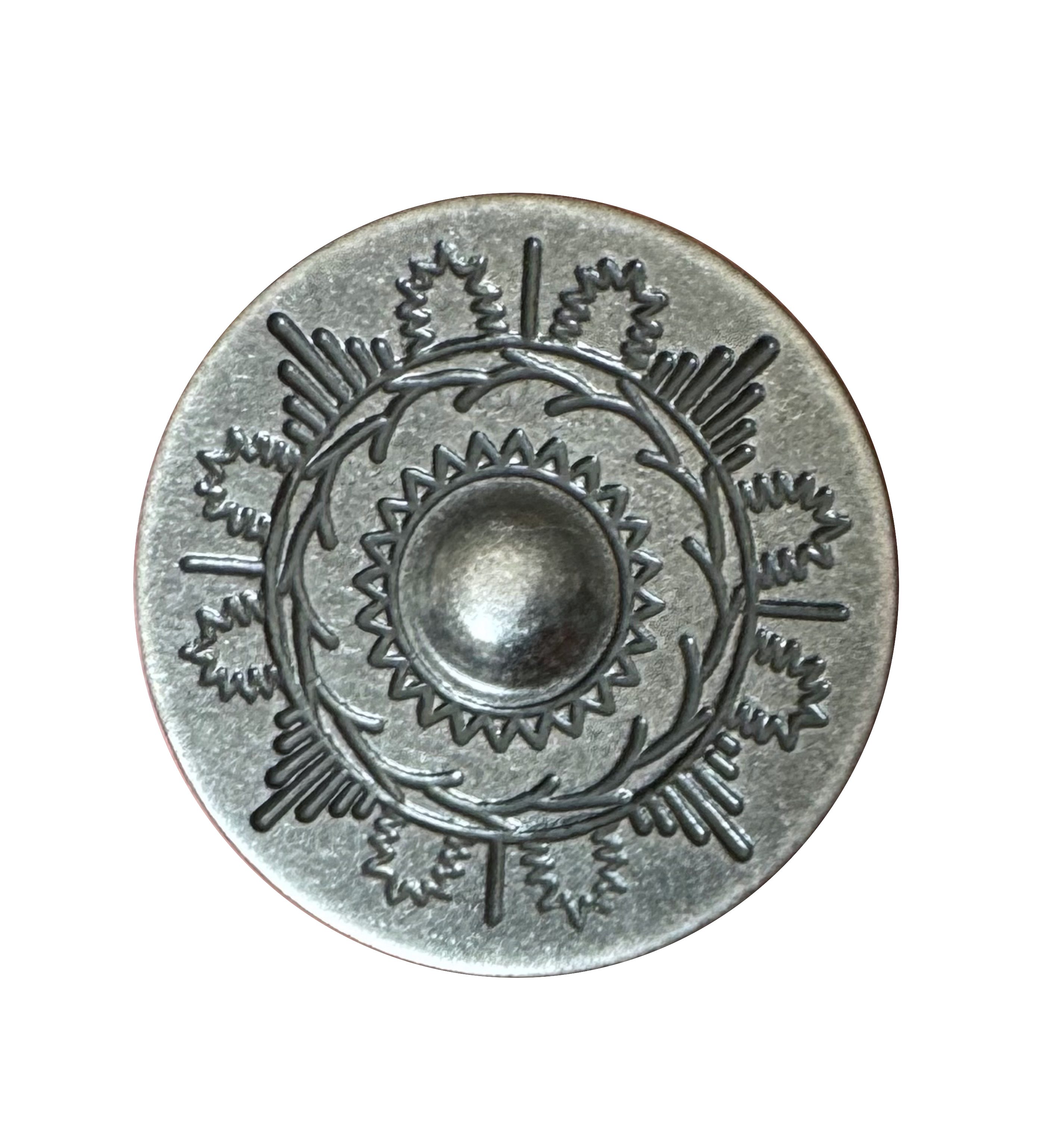 Hartmann-Knöpfe Knopf 10 Stück dunkel silber groß mit Muster Metall Knöpfe Mantel 28 mm