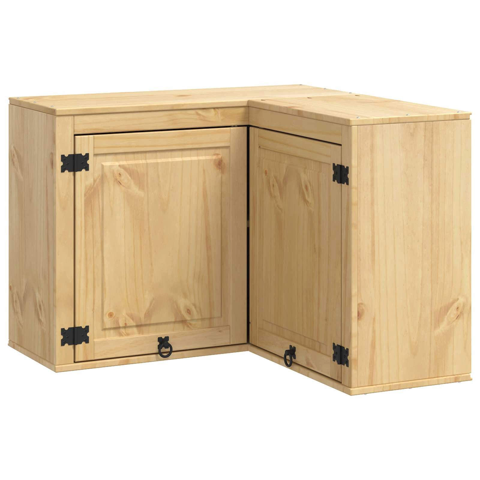 vidaXL Hängeschrank Eck-Hängeschrank Schrank mit Regal Honig 80x80x60 cm Massives Kiefern