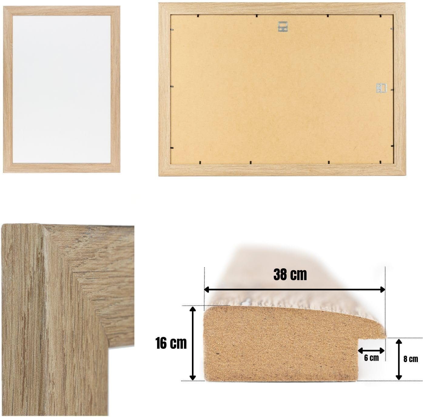 Clamaro Bilderrahmen Eiche Natur Collage nach Maß Neo, Holz – Bild 3 von 5