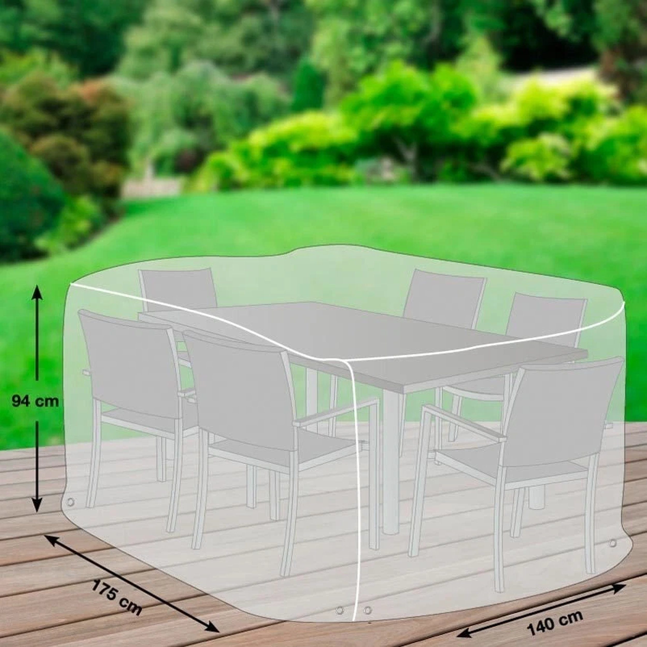GWM GmbH Gartenmöbel-Schutzhülle Gartenmöbel Schutzhülle Rechteckig 175x140x94cm Oxford 600D Grau