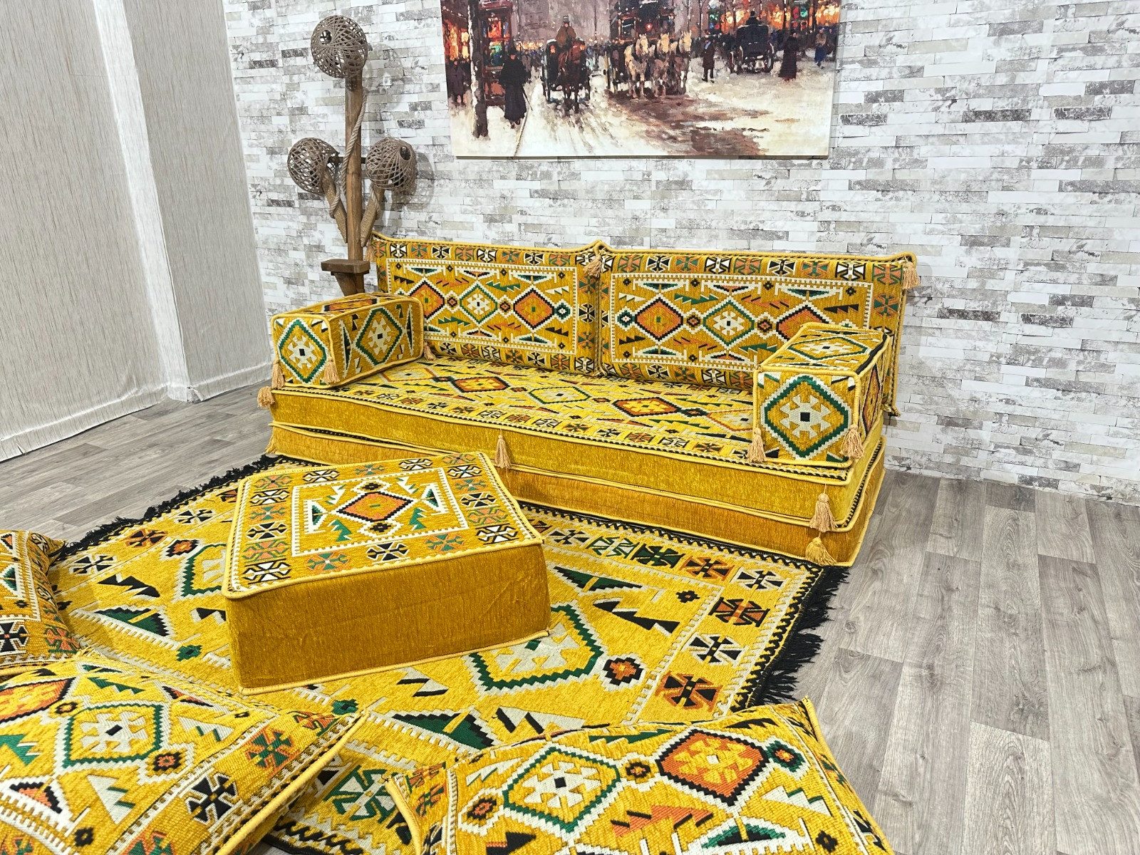 CaddeBuy Sofa Orientalische Sitzecke, Sitzkissen, Orientalisches Sofa, Bodensofa, 11 Teile