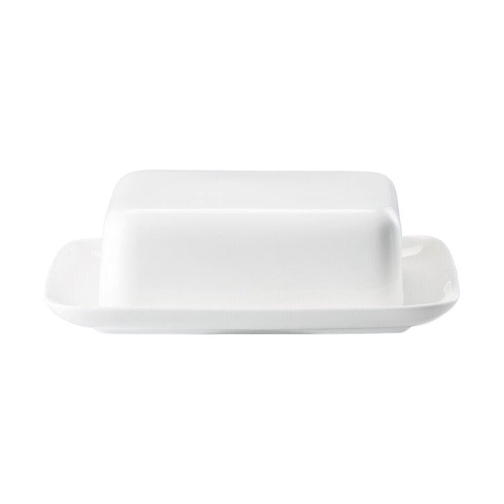 Rosenthal Butterdose Butterdose 2-tlg. Jade Bone China Weiß, Porzellan, (Set, 2-tlg), Butterdose, 2-tlg., Ø20,5cm, Porzellan, Weiß