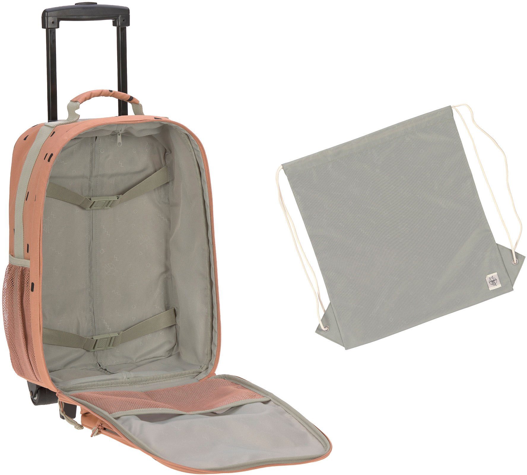 LÄSSIG Kinderkoffer Happy Prints, Trolley, Caramel, 2 Rollen