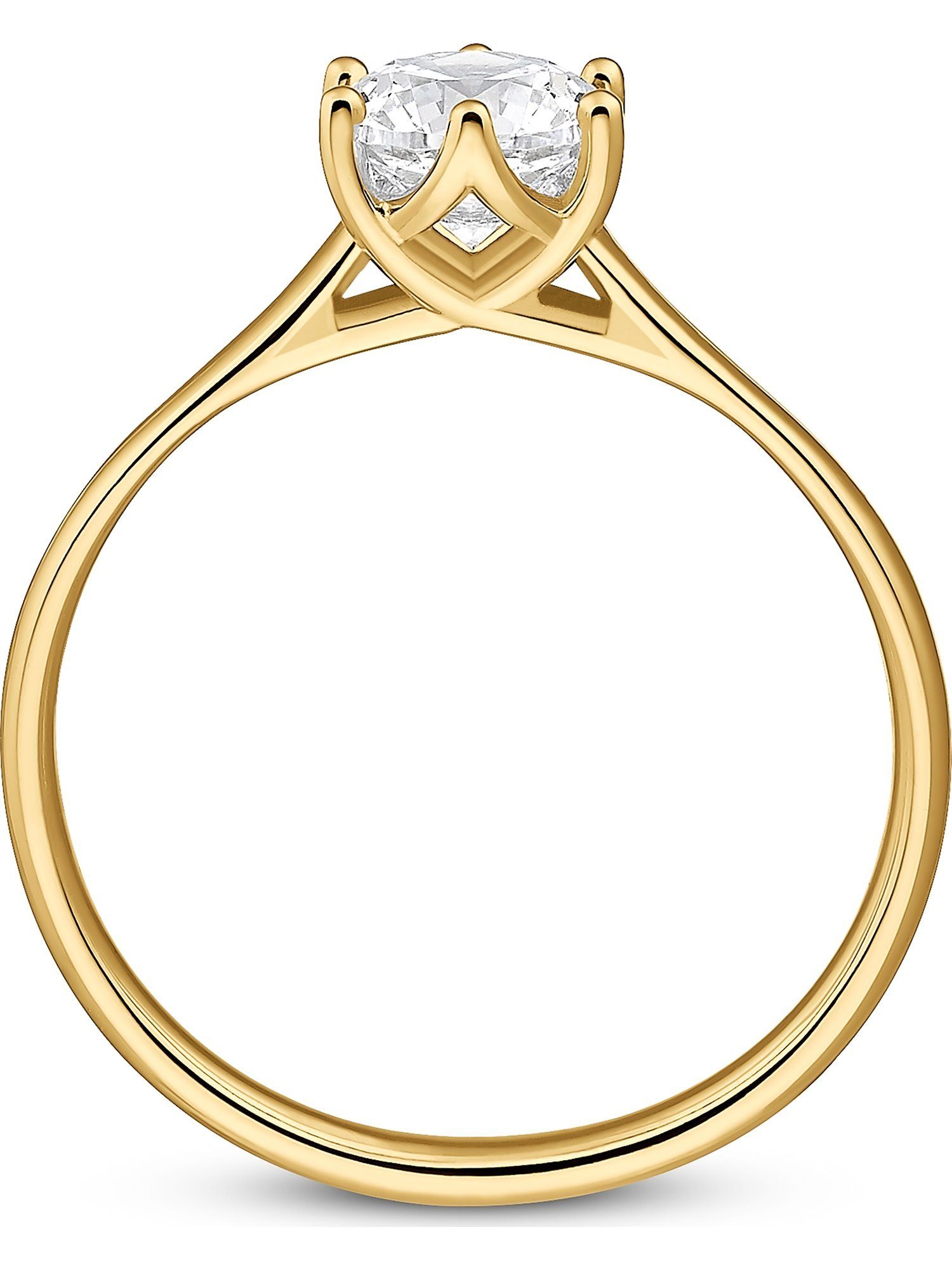 Diamant Damen-Damenring Diamantring gelbgold/Einkaräter CHRIST 1 CHRIST