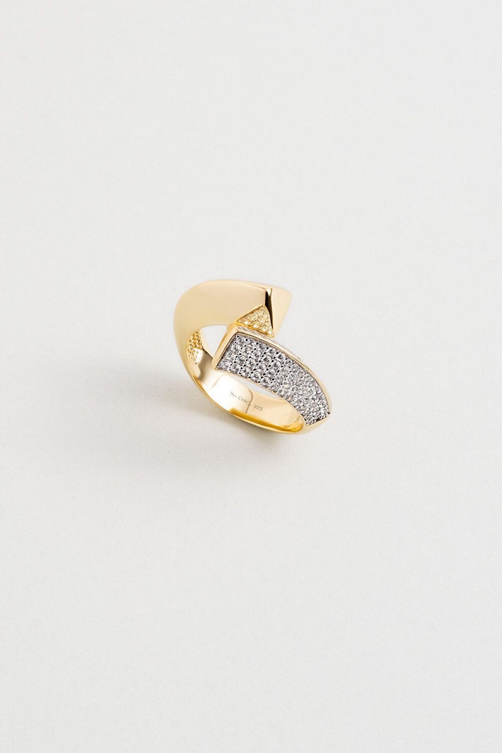 So CHIC... Silberring Moderner 18K Goldring aus Silber