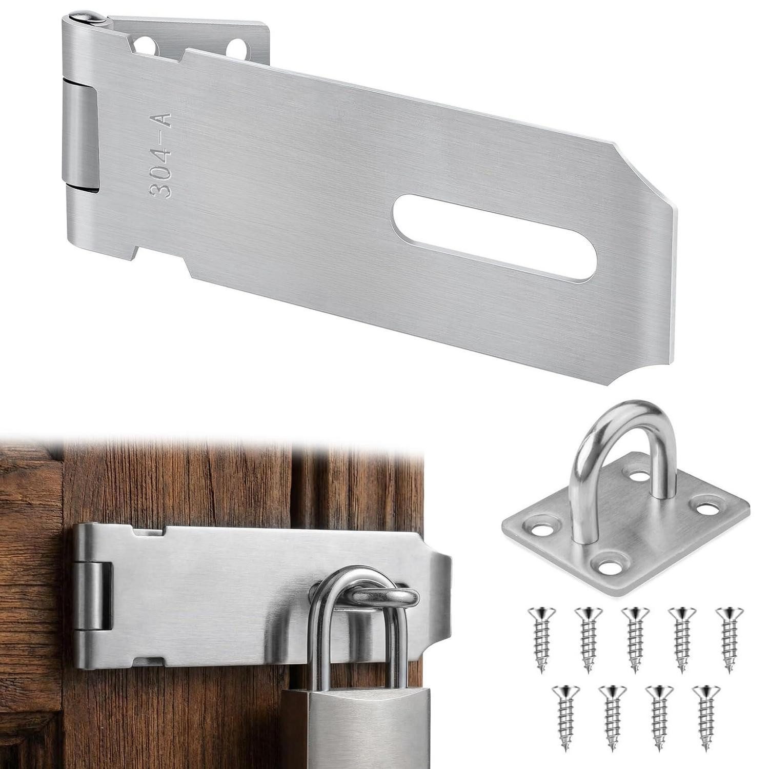 LuxusKollektion Vorhängeschloss Vorhängeschloss Riegelschloss Edelstahl 10,2cm faltbar silber