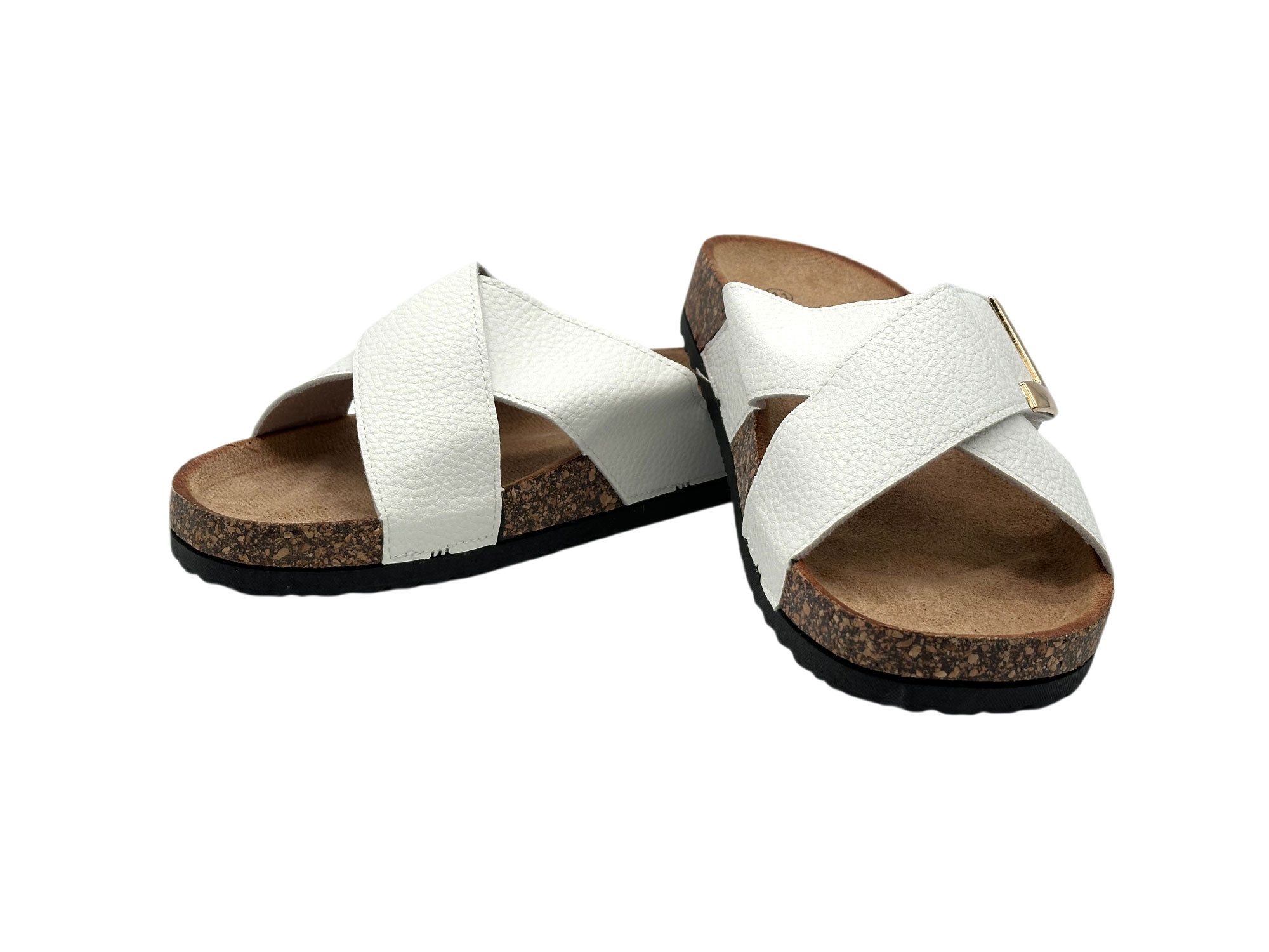 Nowaland Damen Pantoletten – Bequeme Sommer Sandalen mit Korkoptik Pantolette Leicht, bequem, modisch mit weicher Korkoptik-Sohle