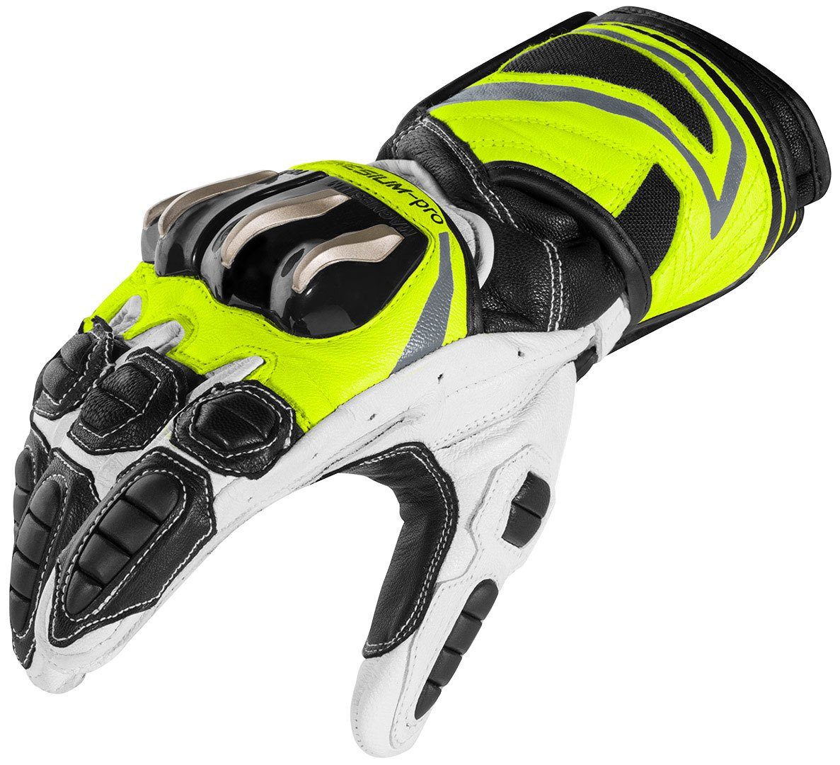 Ness Yellow Motorradhandschuhe Evo Yakun Motorradhandschuhe Arlen Black/White/Fluo