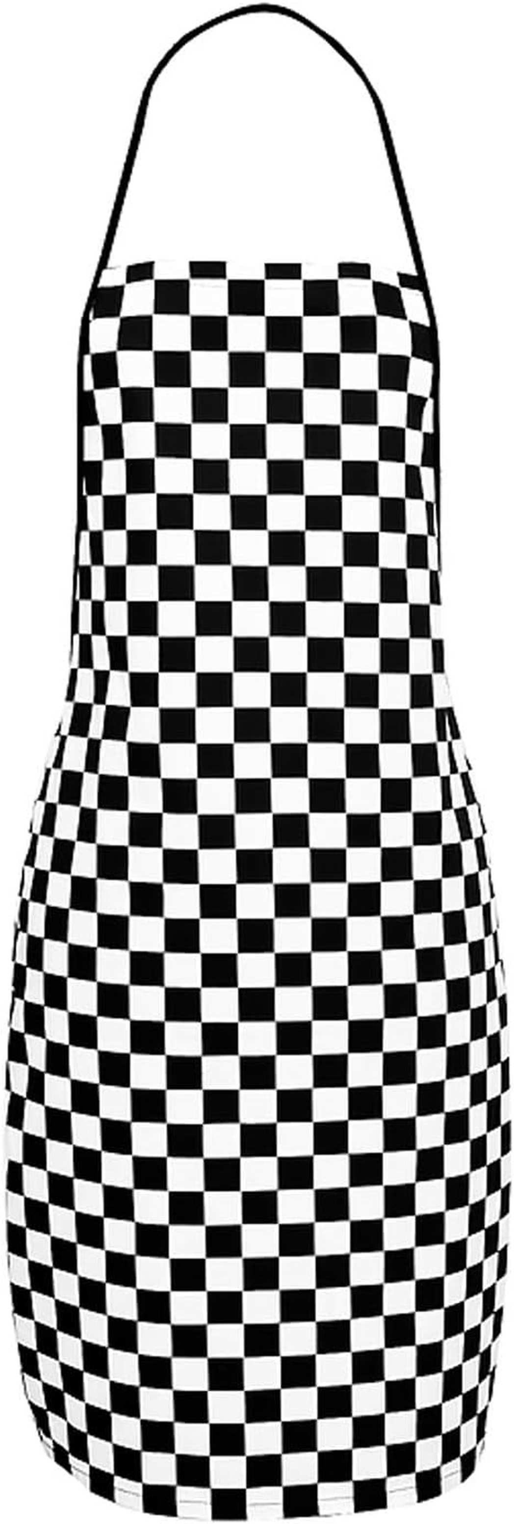 Best uniform Kochschürze Küchenschürze Schwarz-Weiß Kariert Latzschürze Kochschürze Gastro