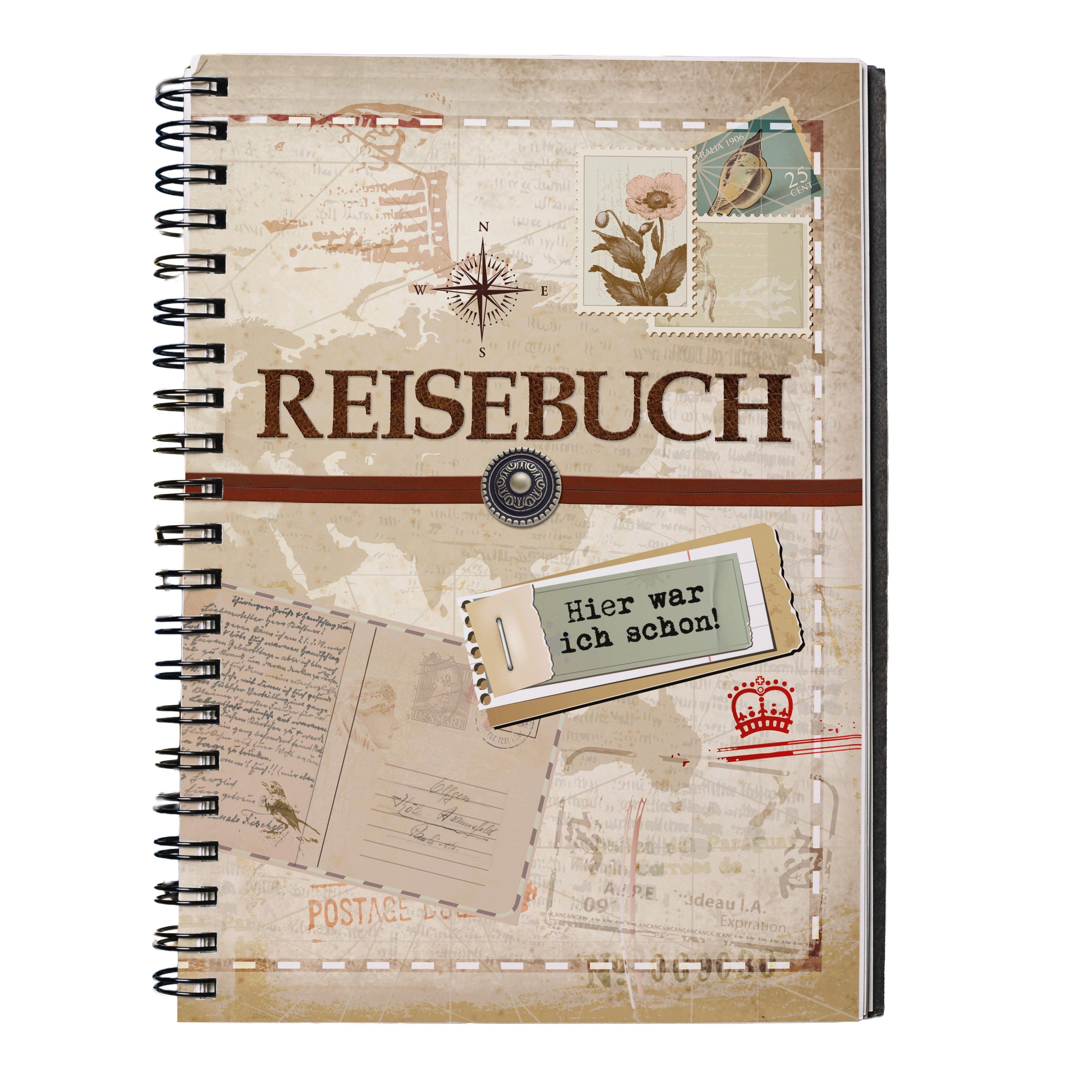 Logbuch-Verlag Notizbuch Ringbuch Collegblock A5 kariert im Reisebuch-Design – Notizblock