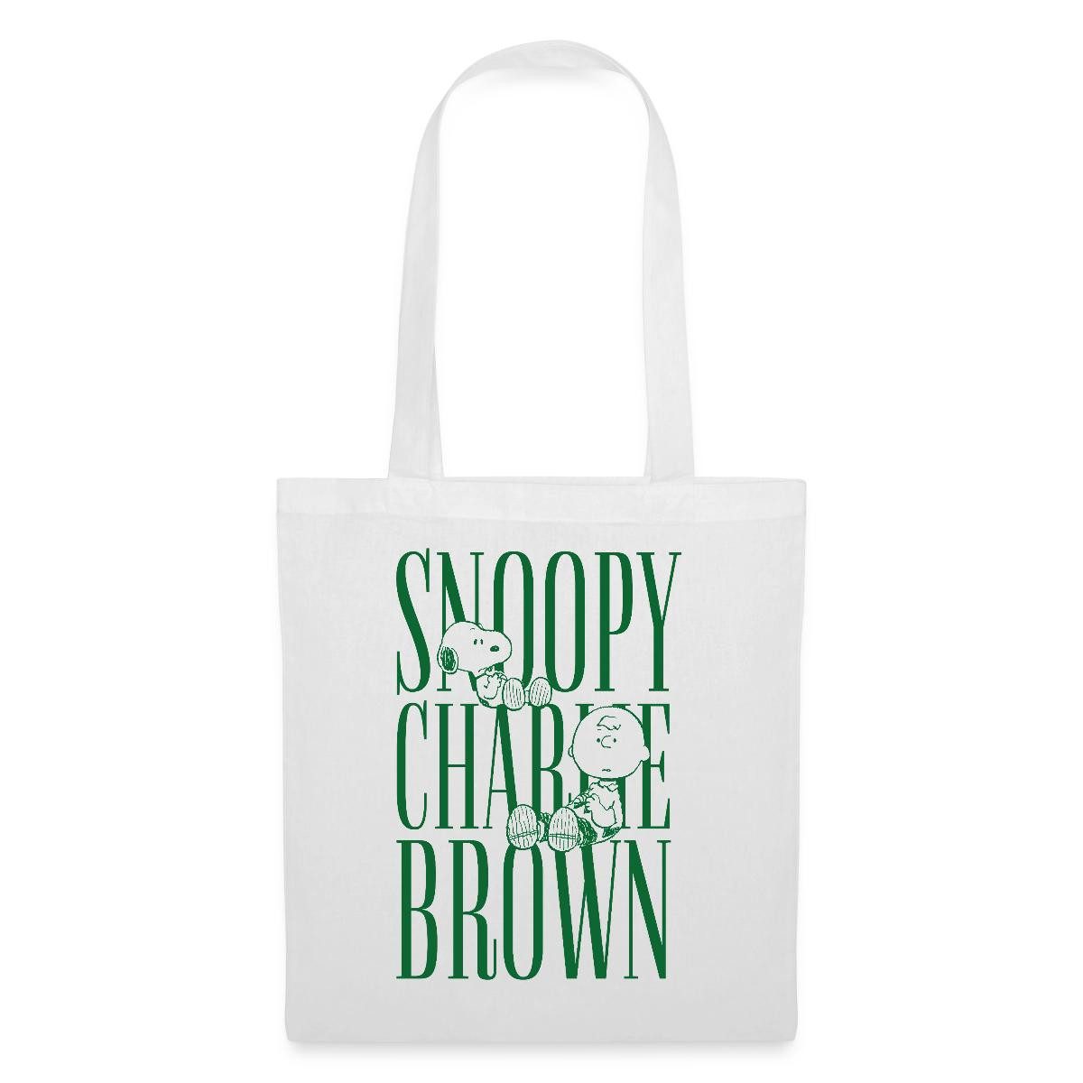 Spreadshirt Henkeltasche Peanuts Snoopy Und Charlie Brown Lettering Stoffbeutel (1-tlg)