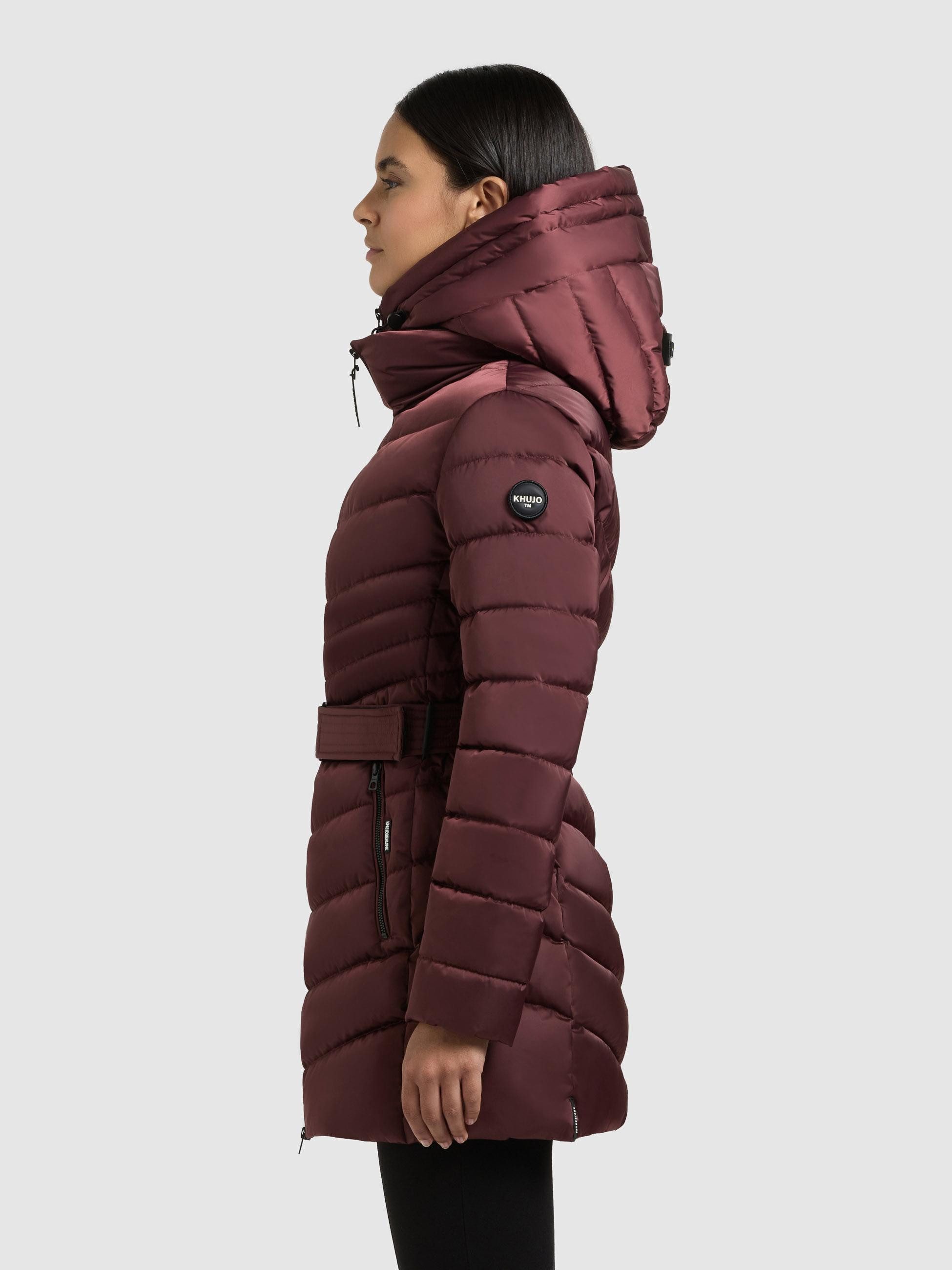 khujo Kurzmantel Kina Gesteppter Damen Mantel mit abnehmbarem Taillengürtel günstig online kaufen