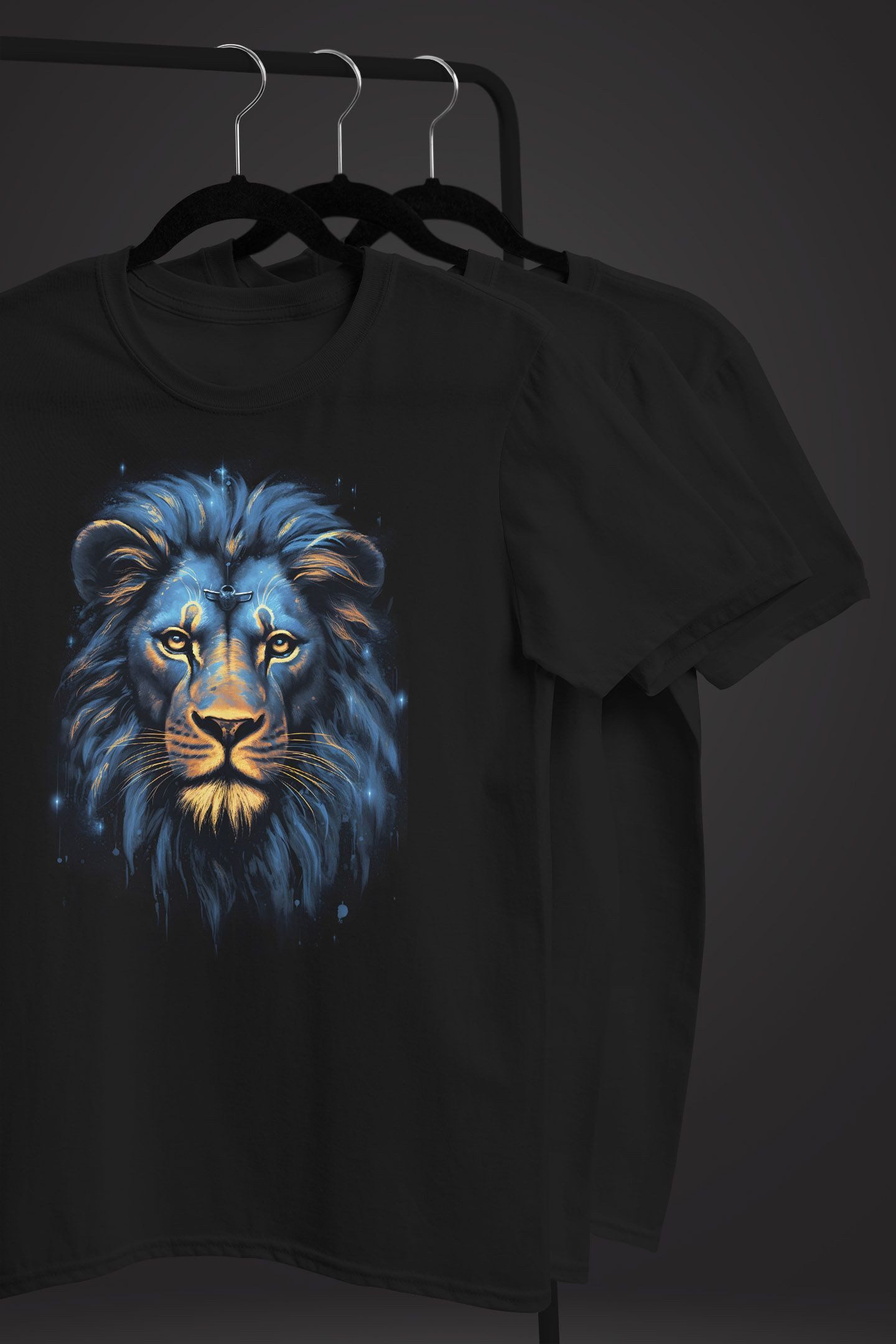 Neverless Print-Shirt Herren T-Shirt Löwe Lion Art-Print Kunst Illustration Aufdruck mit Print
