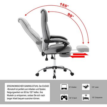 EUGAD Bürostuhl (1 St), ergonomischer Chefsessel, mit Fußstütze, Stoffbezug