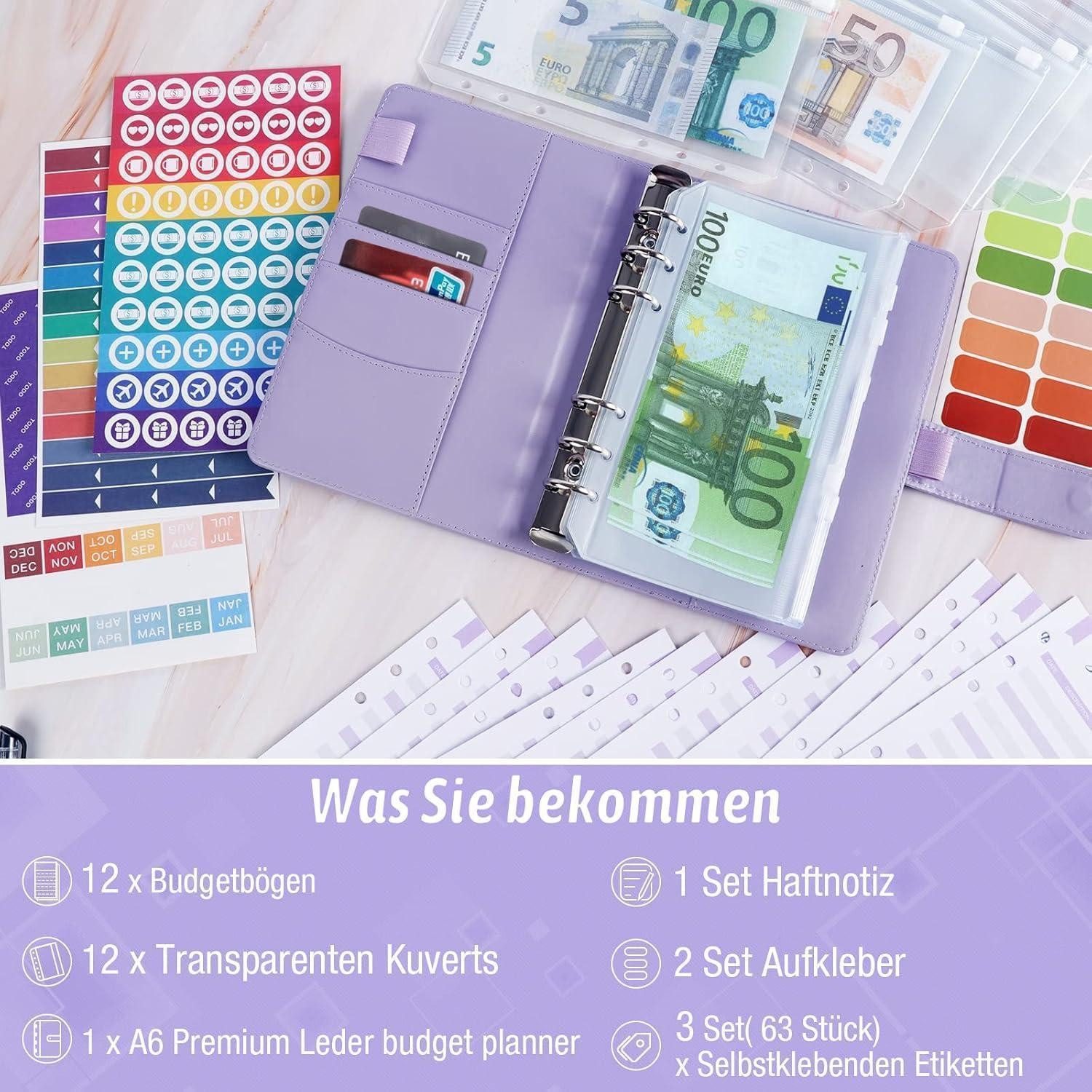 ANYUKE Organisationsmappe Budget Planner A6 Binder mit Geldumschlägen Sparbuch Organizer