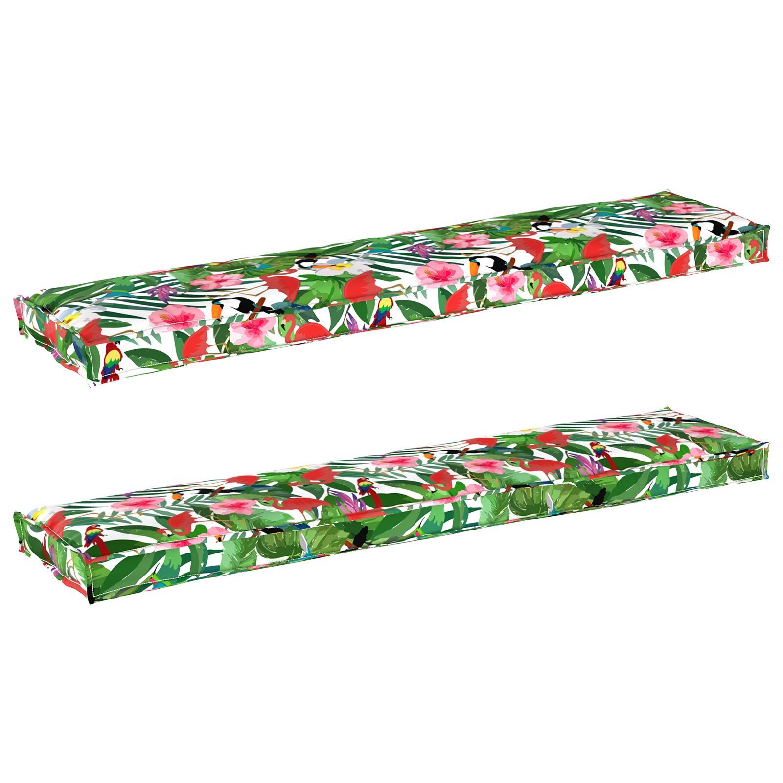 VidaXL Sitzauflage Au enkissen Set Von 2 Tropischer Dschungel Polyester vidaxl-sitzauflage-au-enkissen-set-von-2-tropischer-dschungel-polyester