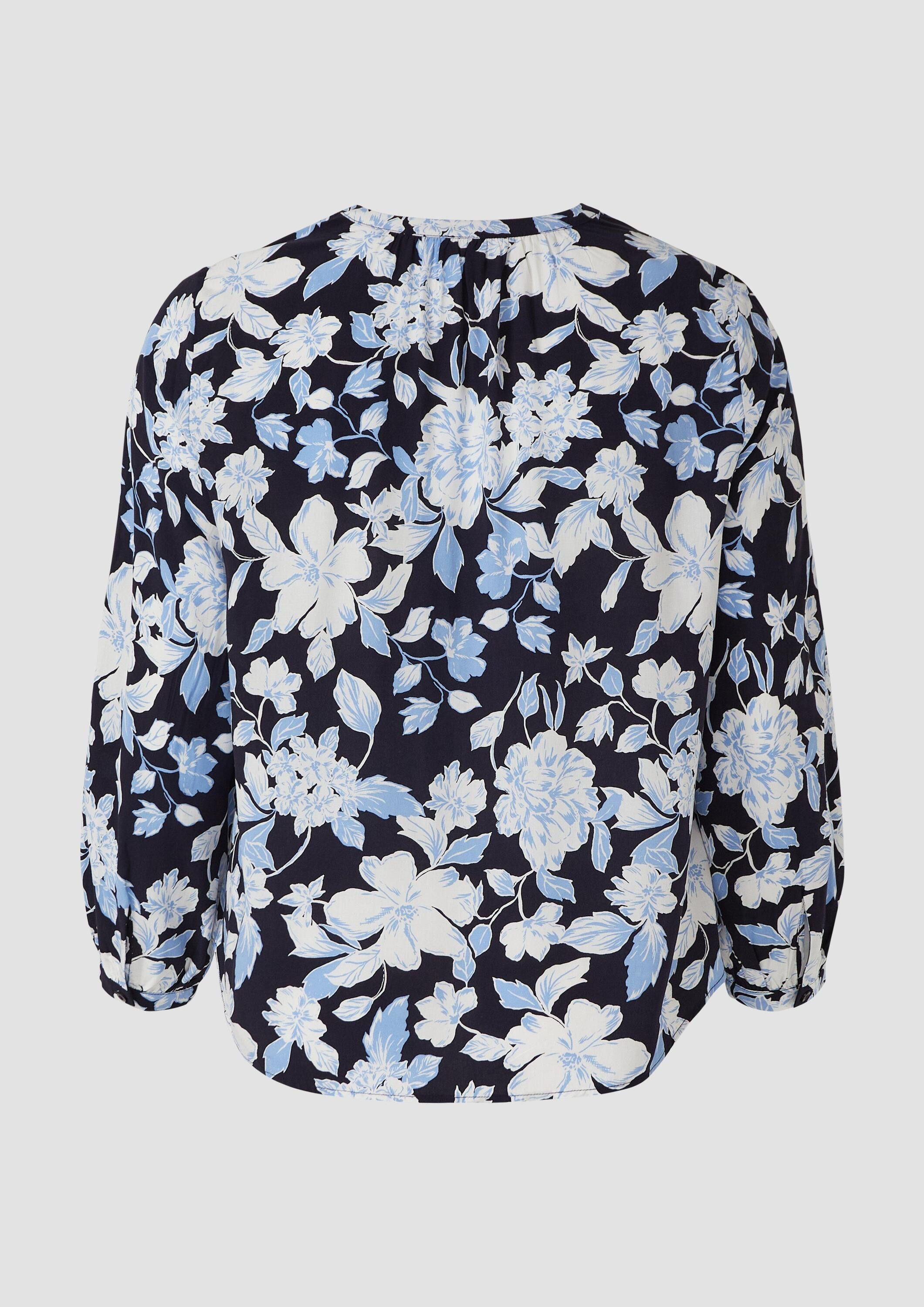 s.Oliver Langarmbluse Bluse Fließende Viskose-Bluse mit All-over-Print günstig online kaufen