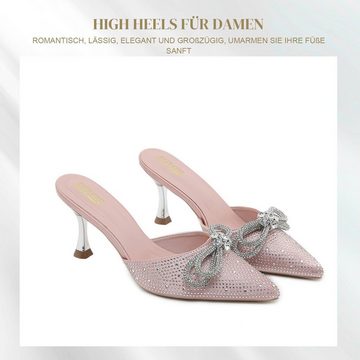 Daisred Sandalen Damen Hochzeitsschuhe Absätze Slippers High-Heel-Sandalette