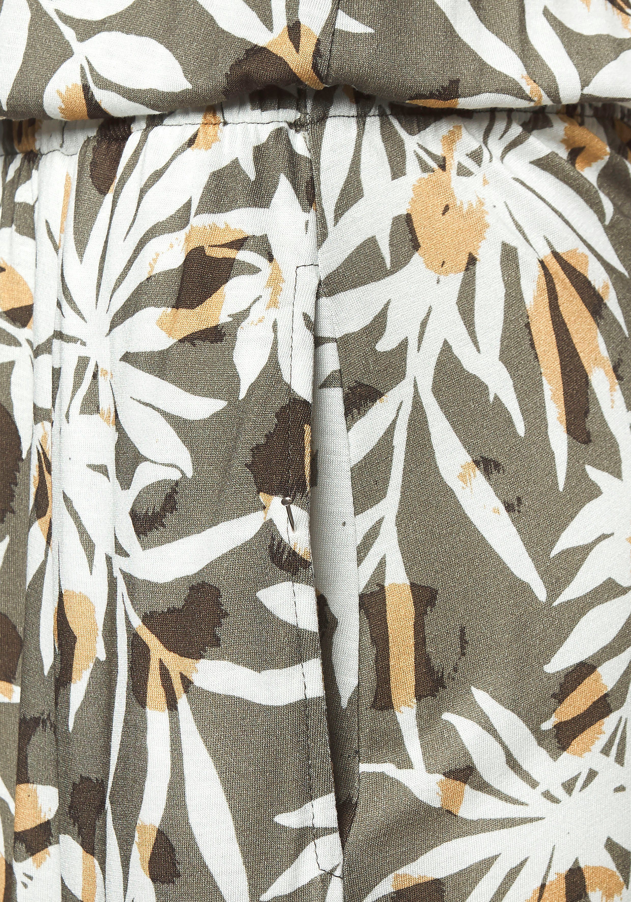 Vivance Maxikleid mit Alloverdruck, langes Sommerkleid mit Schlitz, Druckkleid