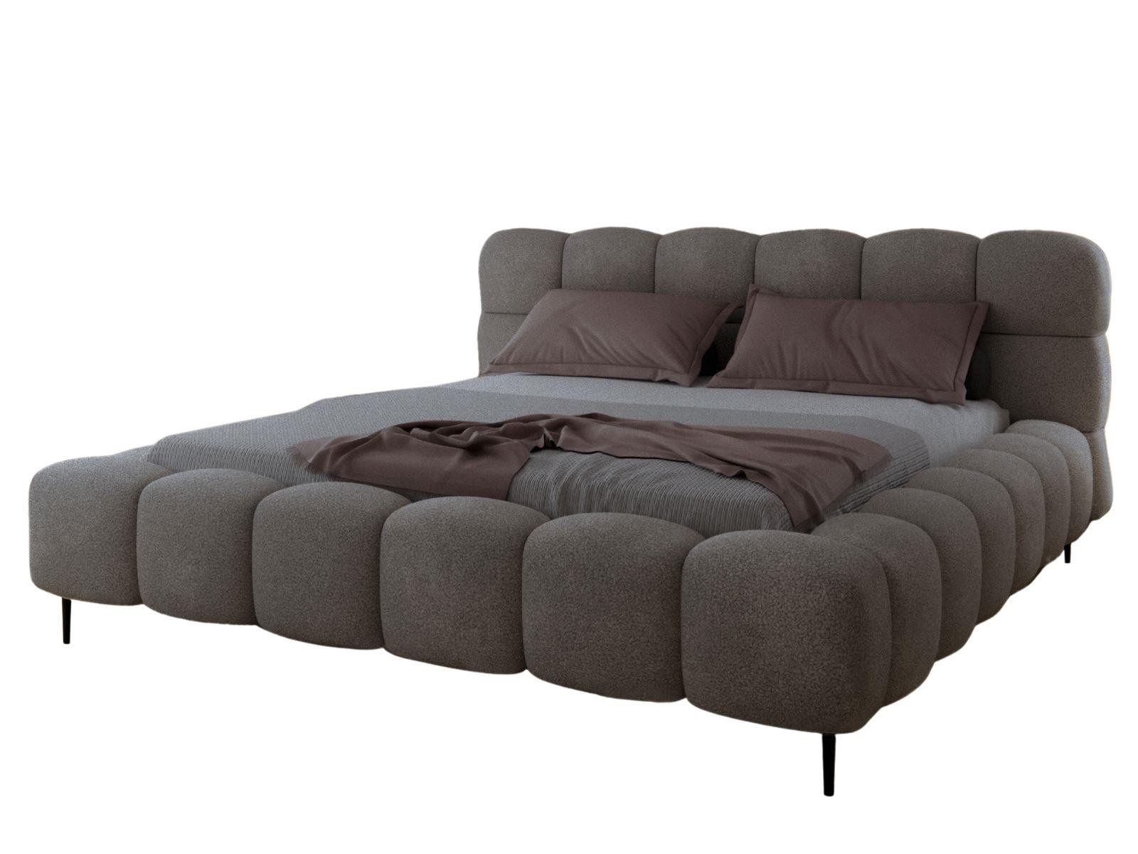 Compleo Polsterbett Doppelbett gepolstert mit Füßen, modernes Polsterbett BUBBLE, MADE IN EU – Bild 4 von 5