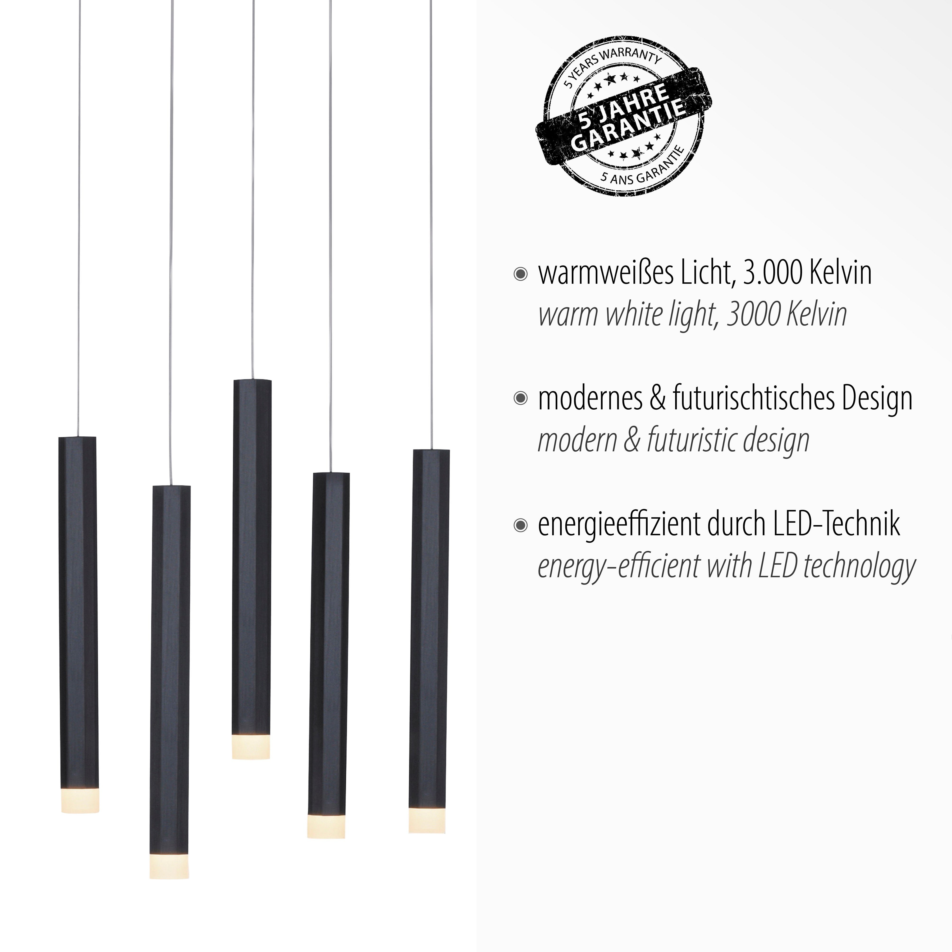 JUST LIGHT Pendelleuchte BRUNO, LED fest integriert, Warmweiß, LED