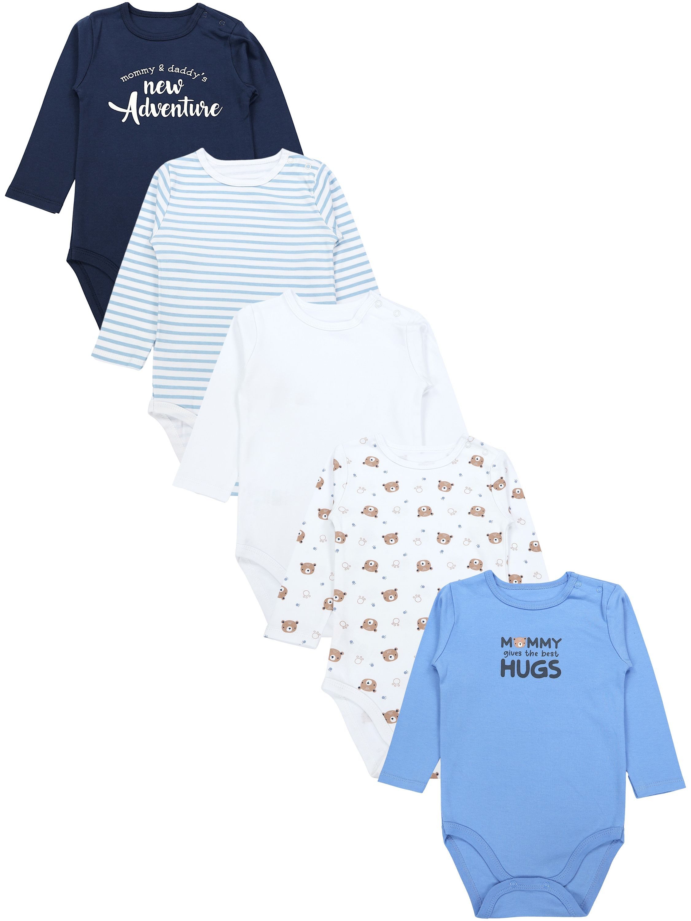TupTam Langarmbody Baby Langarmbodys, bedruckt Unisex 5er-Pack