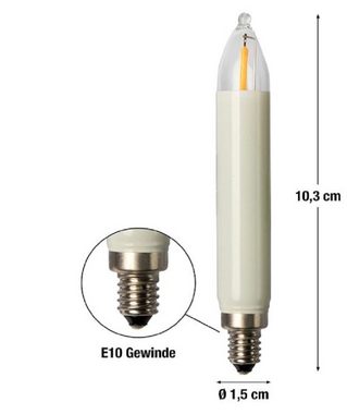 Hellum Lichterkette 20er LED-Filament-Schaftkerzenkette elfenbein innen