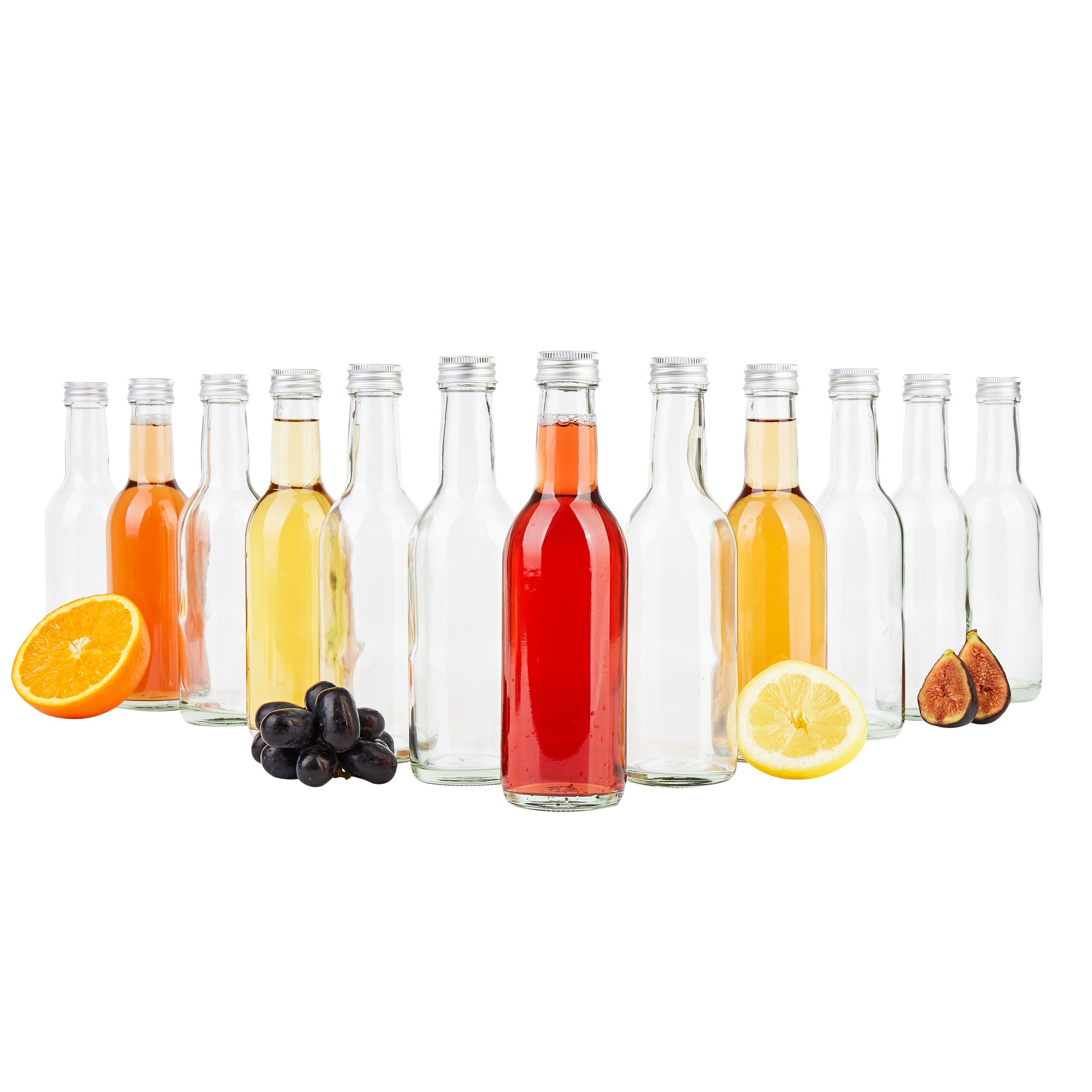 MamboCat Einmachglas 12er Set Glasflasche Spirituosen, Wein, 250 Likör, Glas Abfüllen Bordeaux ml