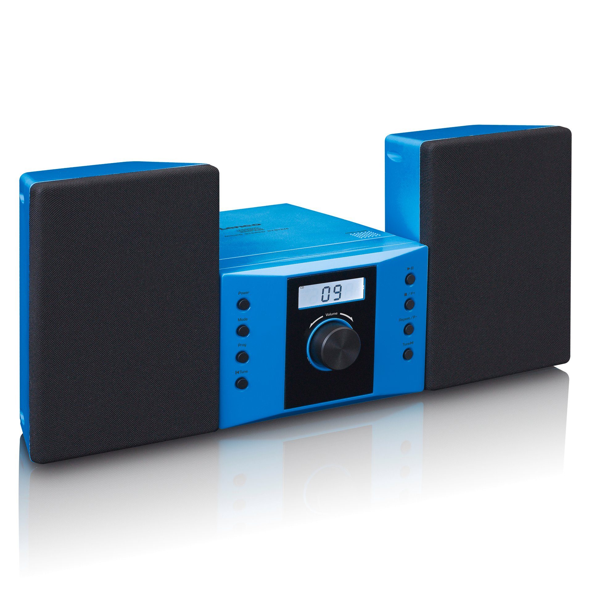 Micro radio, Stereoanlage CD, Blau FM Set Sticker (FM-Tuner) mit AUX-IN, Lenco