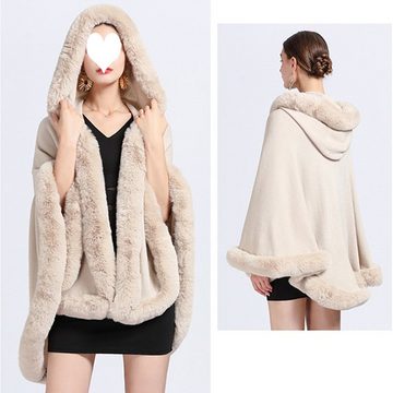 Dekorative Poncho Winter Poncho Cape für Damen, Weiche Dicke Warm Poncho (1-St) Winterponcho, ein winterliches Geschenk für Ihre Freundinnen