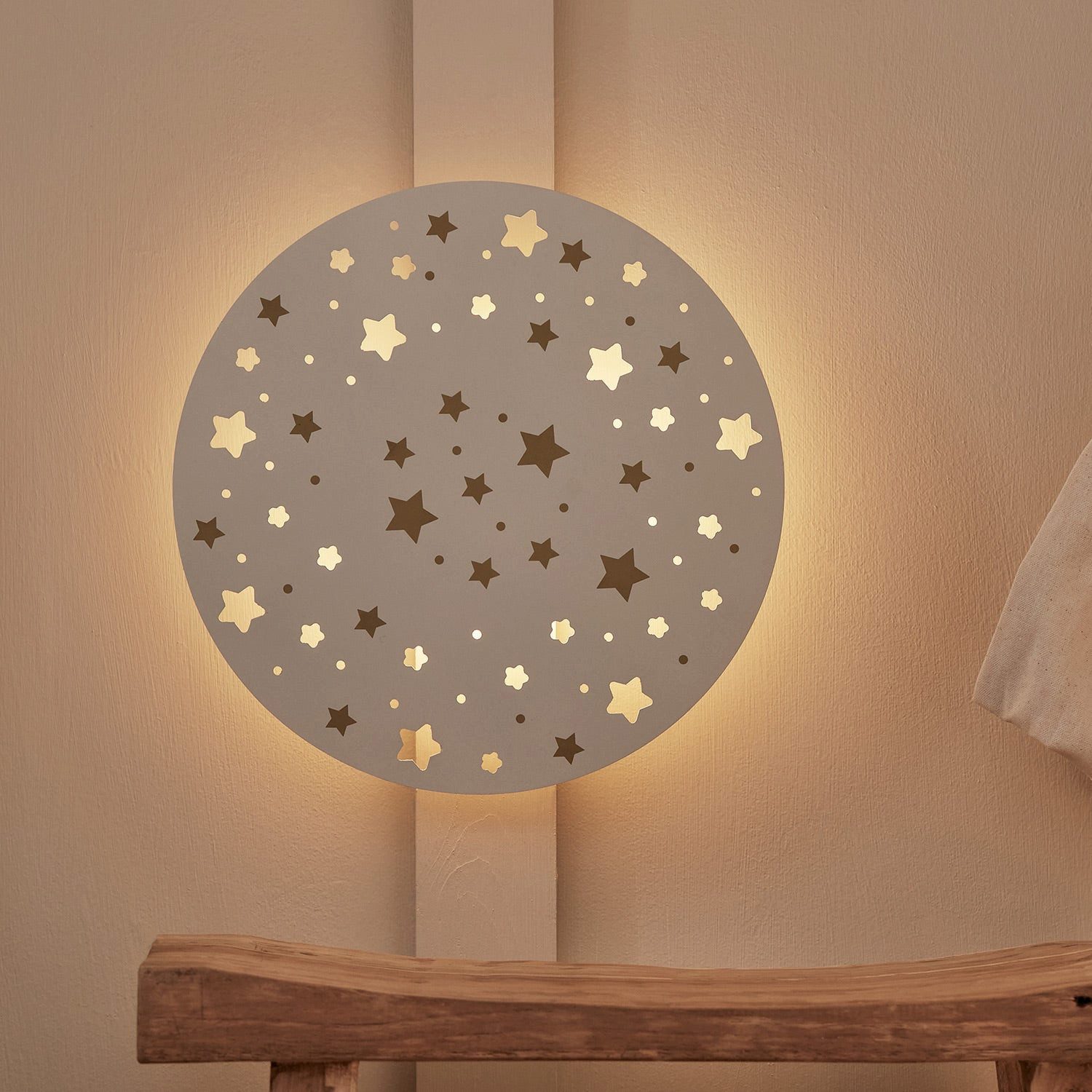 Lights4fun LED Wandleuchte Sternenhimmel Wandleuchte wiederaufladbar