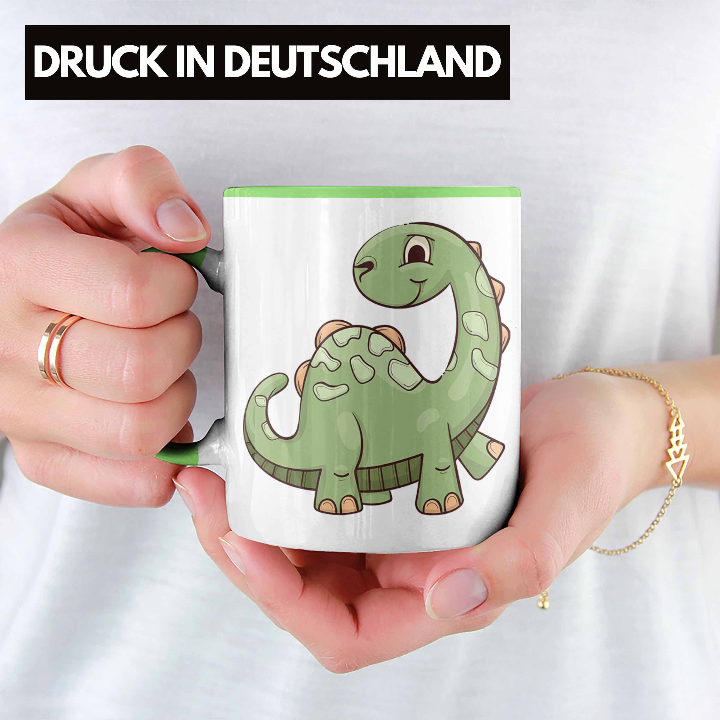 Trendation Tasse Trendation - Coole Lustig Dinosaurier für Dinofans Grün Jungs Jungen Tasse Geschenkidee Geschenke
