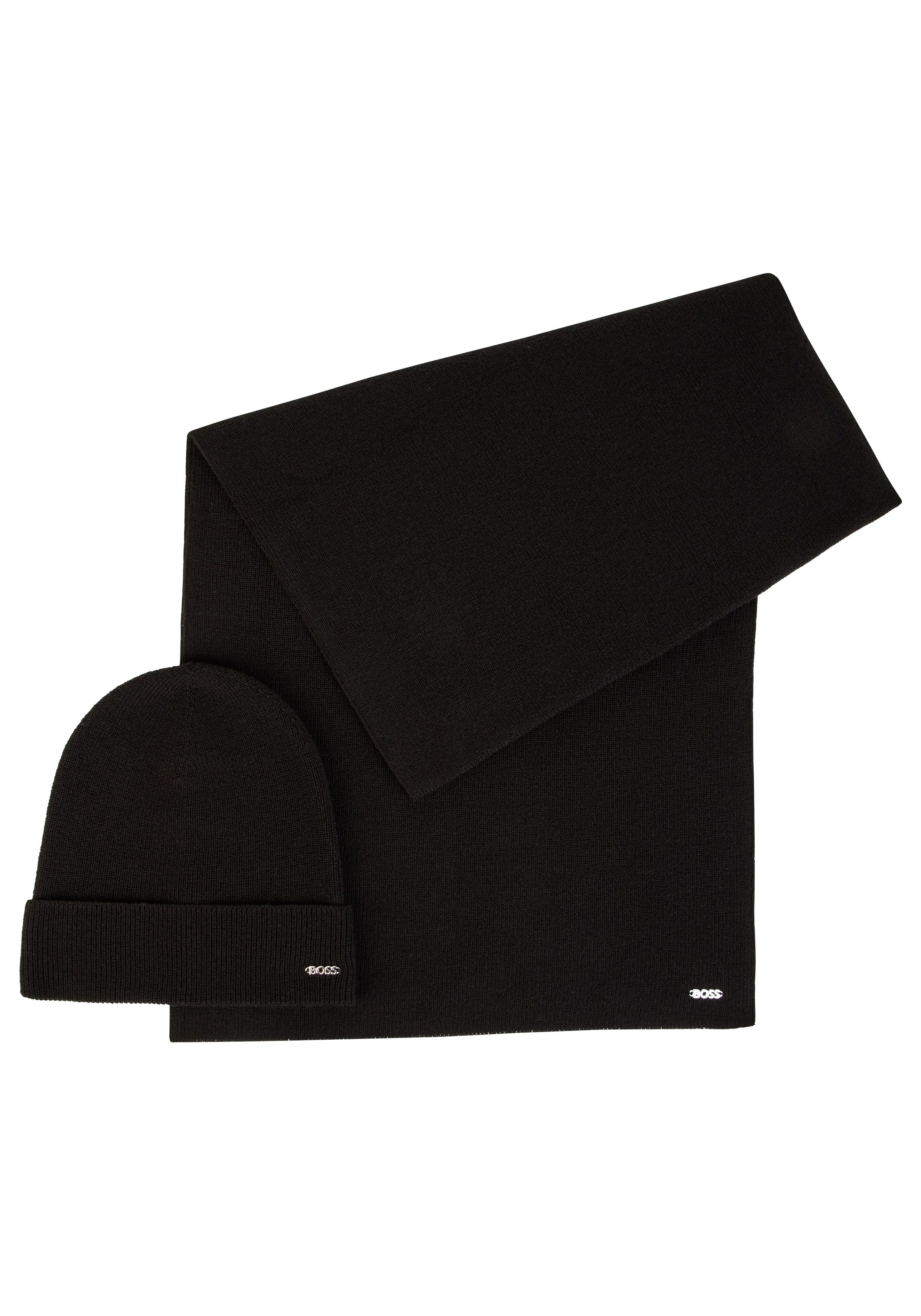 BOSS Schal Liviliana Set, (Set, 2-St), im Set mit passender Mütze