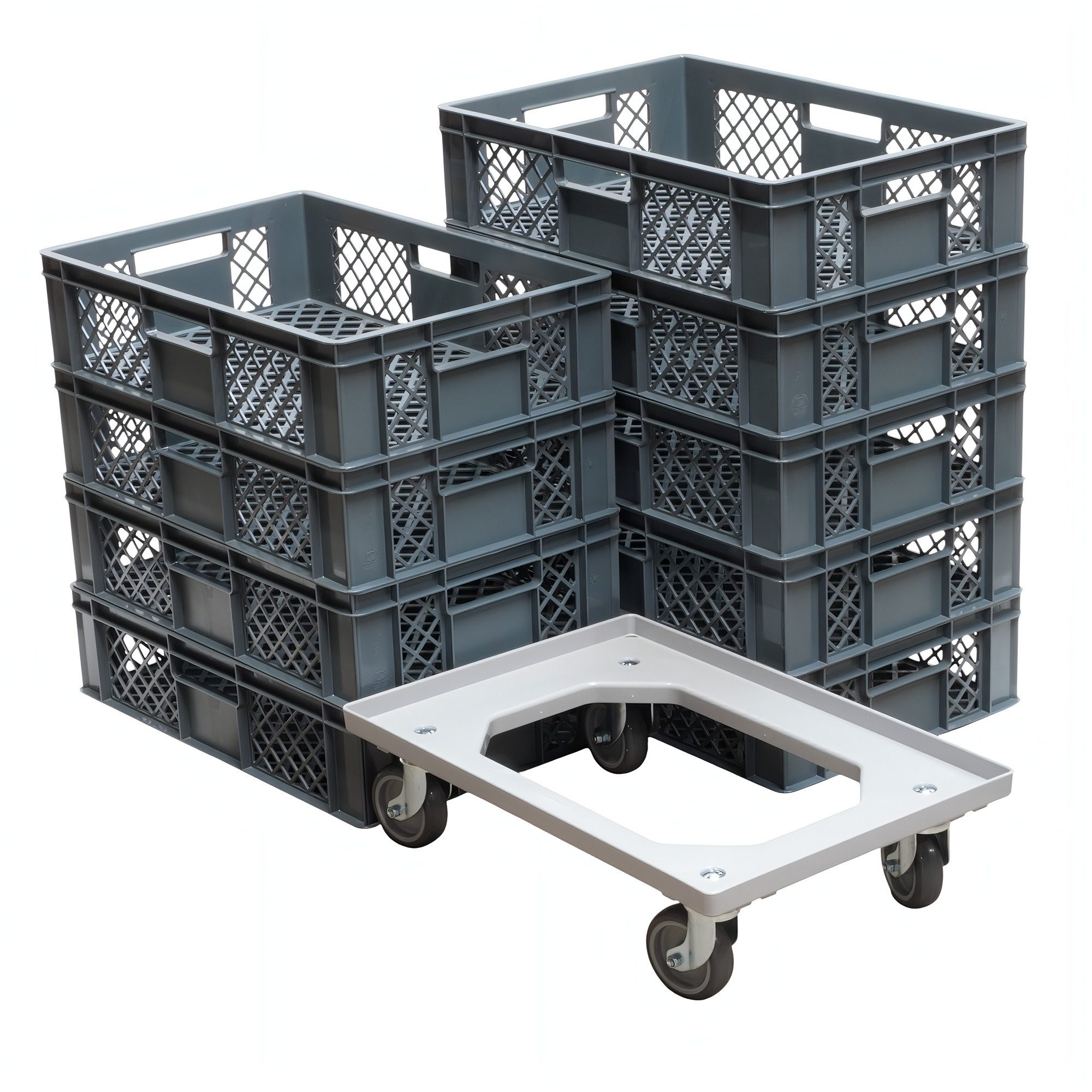 Logiplast Stapelbox 9 Stück Bäckerkisten / Brotkisten 600 x 400 x 150 mm und 1 Stück Trans
