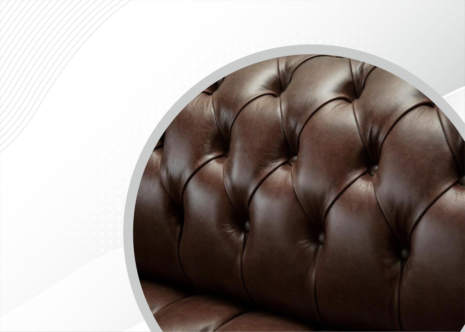 3-Sitzer Sofort Leder Chesterfield JVmoebel Möbel 3 Leder 100% Sofa Luxus Sitzer